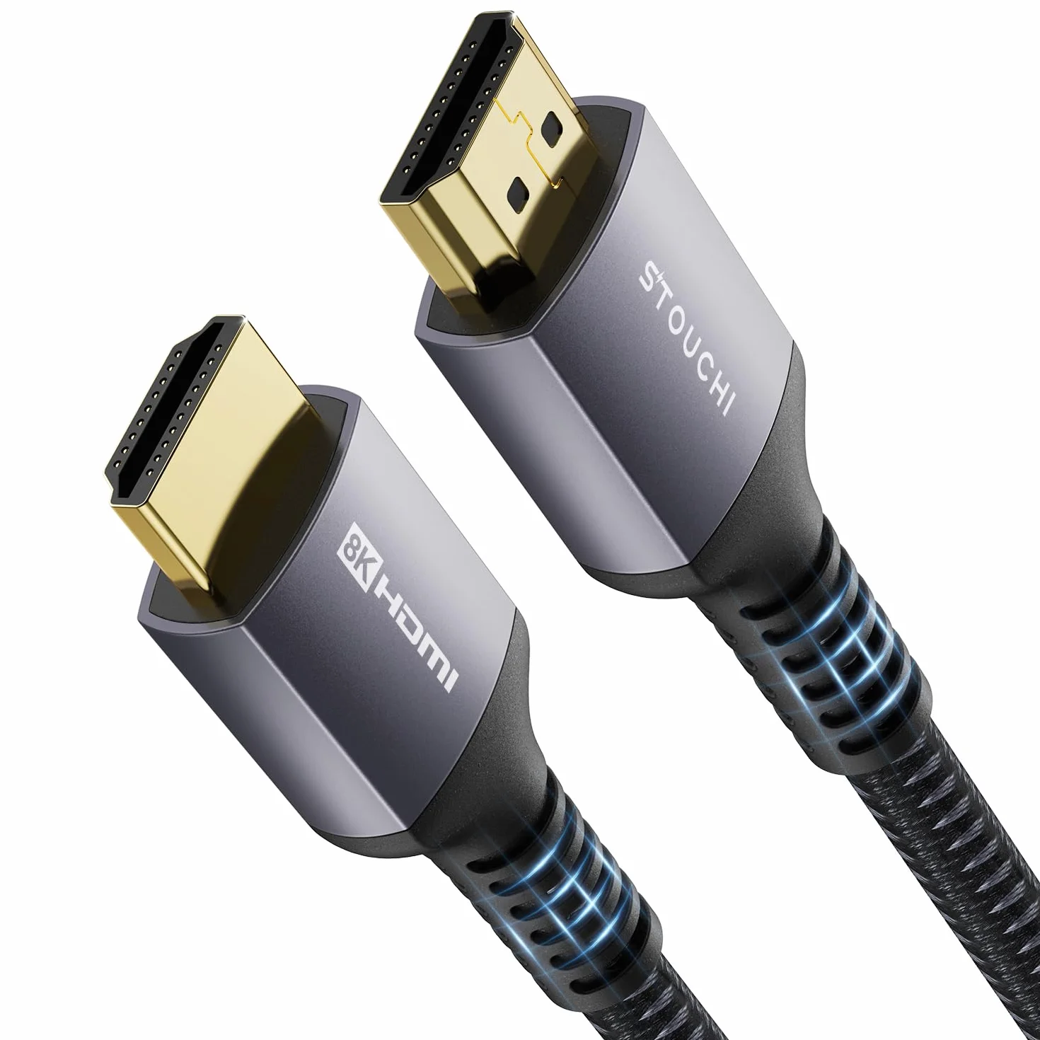 HDMI 2.1 kabel 4 m, Stouchi 8K Ultra HD 48 Gbps High Speed ​-​8K60 4K120 144Hz RTX 3080 eARC HDR10 4:4 HDCP 2.2&2.3 Dolby, kompatybilny z Fire TV/Roku TV/PS5/Xbox Series X/Sams/Sony/LG