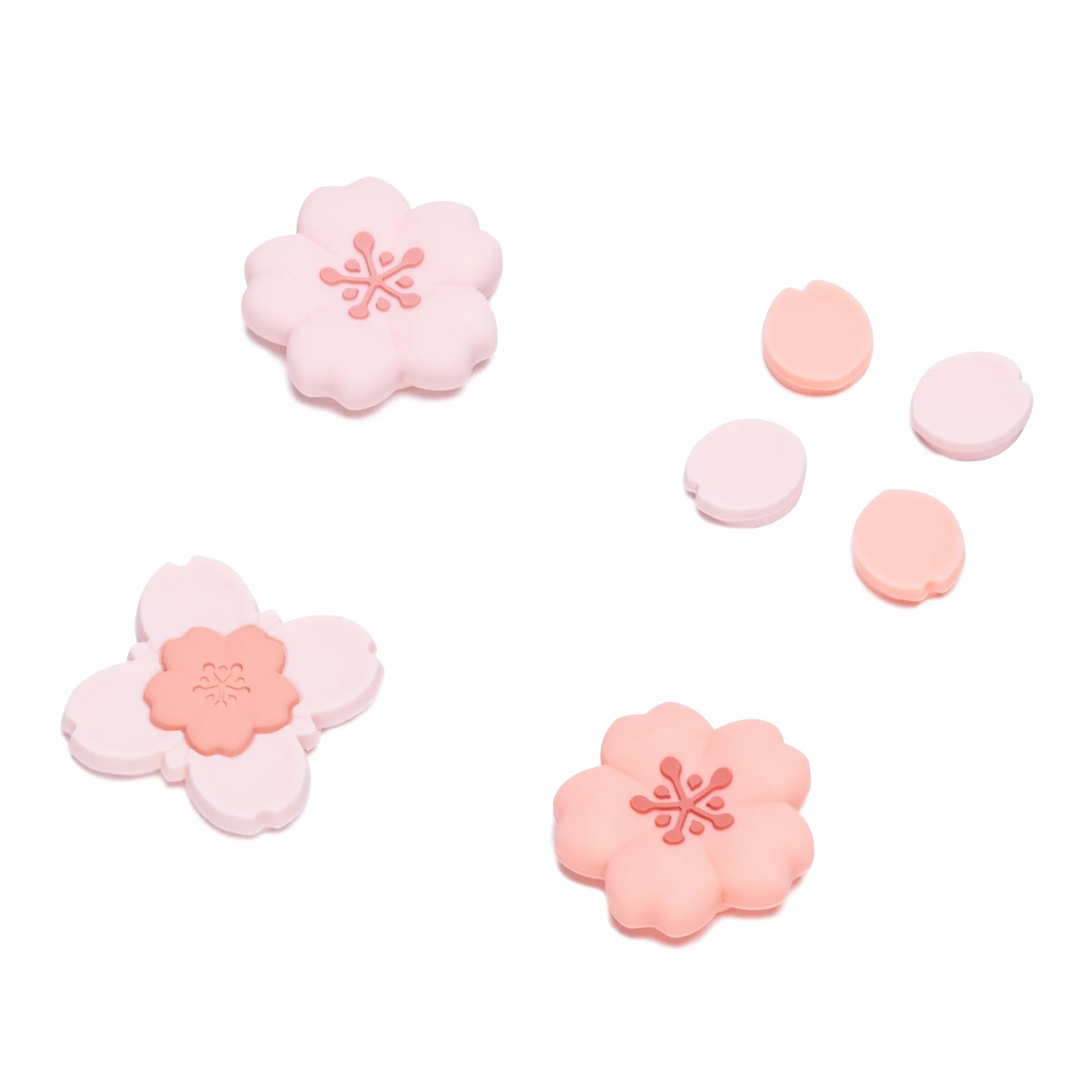 GeekShare Silicone Cross D-Pad Button Caps Set Cute Joystick Cover - ABXY Key Buttons Sticker Compatible with Switch/OLED - Sakura