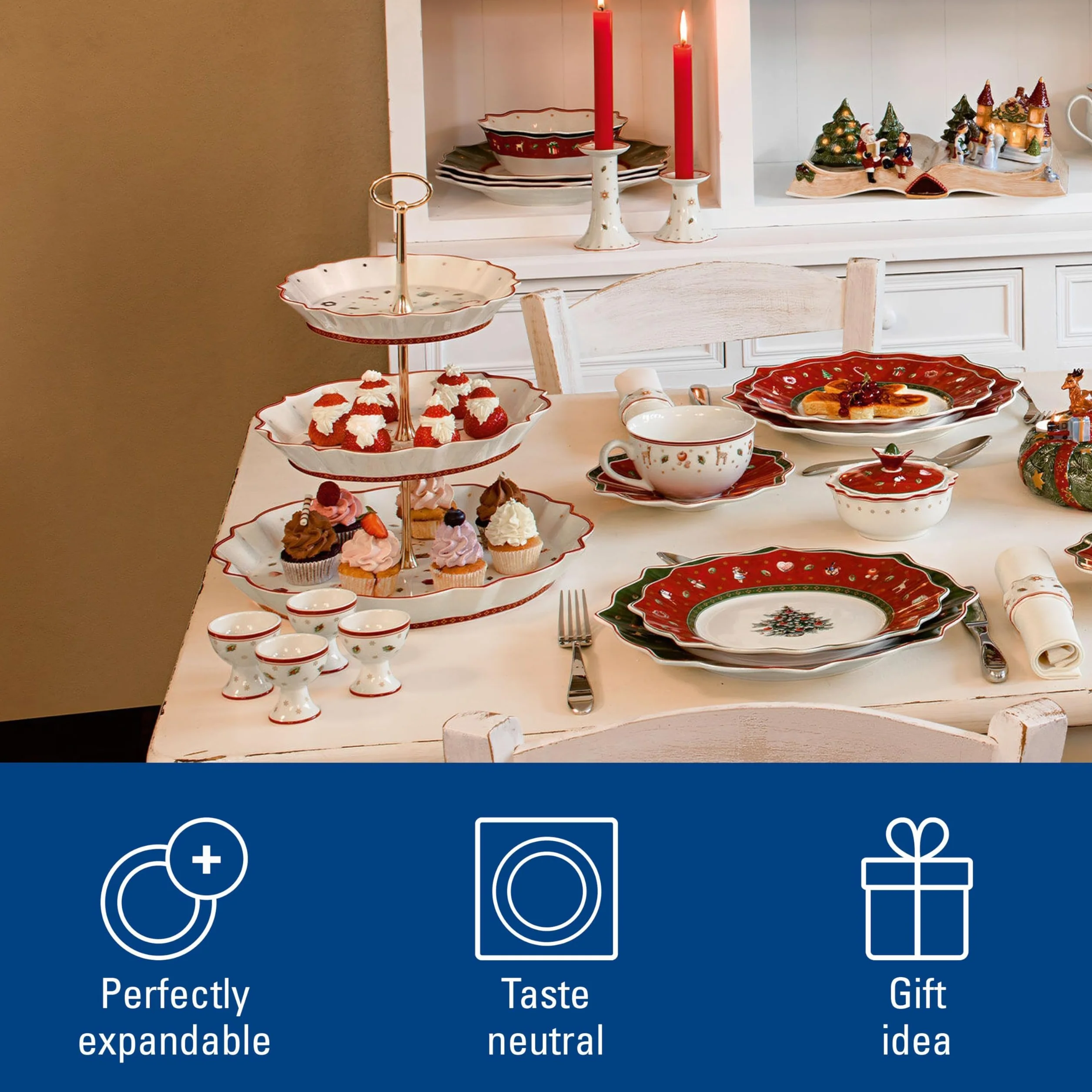 Villeroy & Boch Toy'S Delight Etażerka 3 Piętra Biały Czerwony