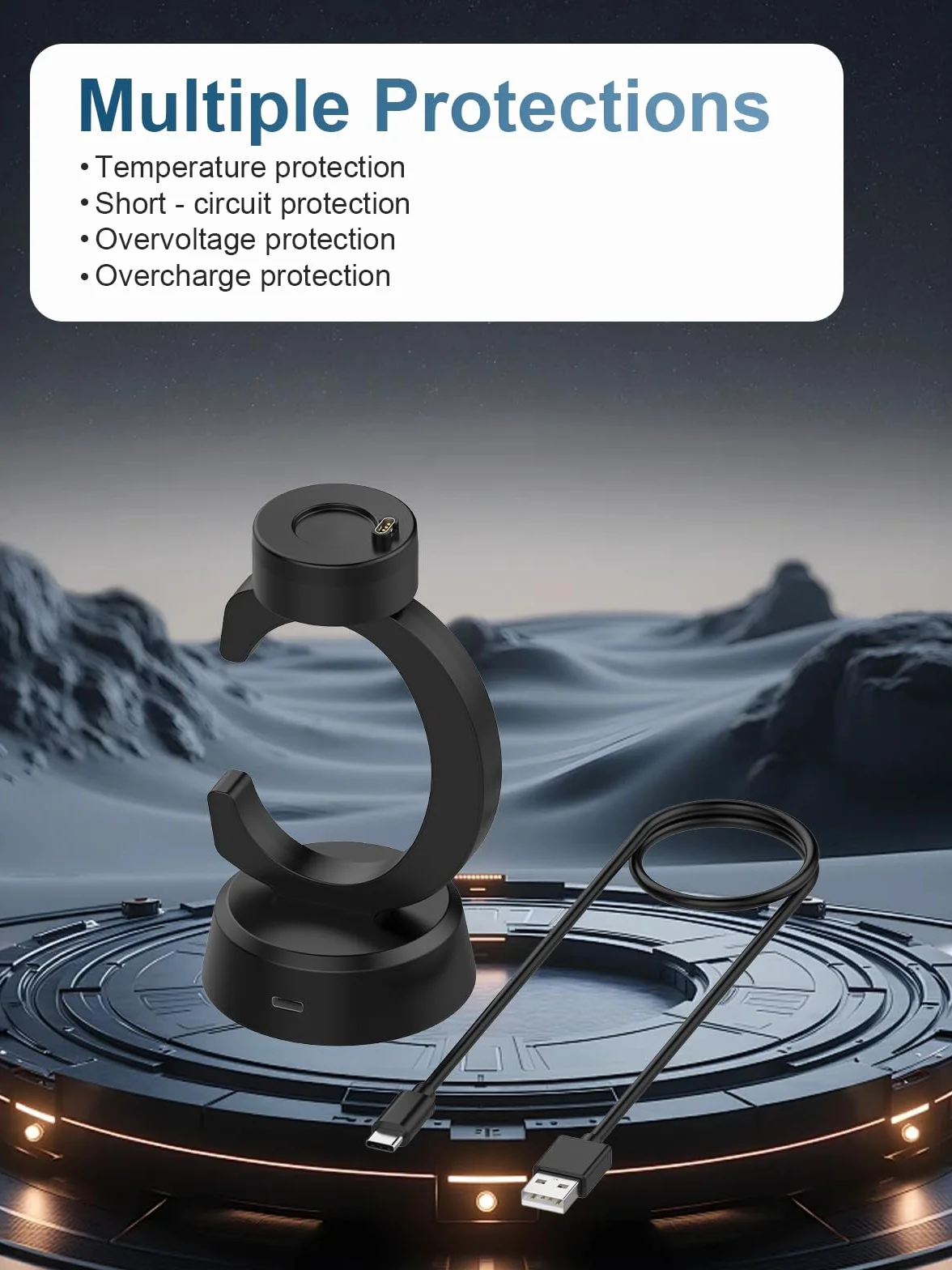 Stacja ładująca do Garmin Bounce 2, yystao stabilna magnetyczna ładowarka USB-C kompatybilna z Garmin Bounce 2, podstawka ładująca w kształcie litery C