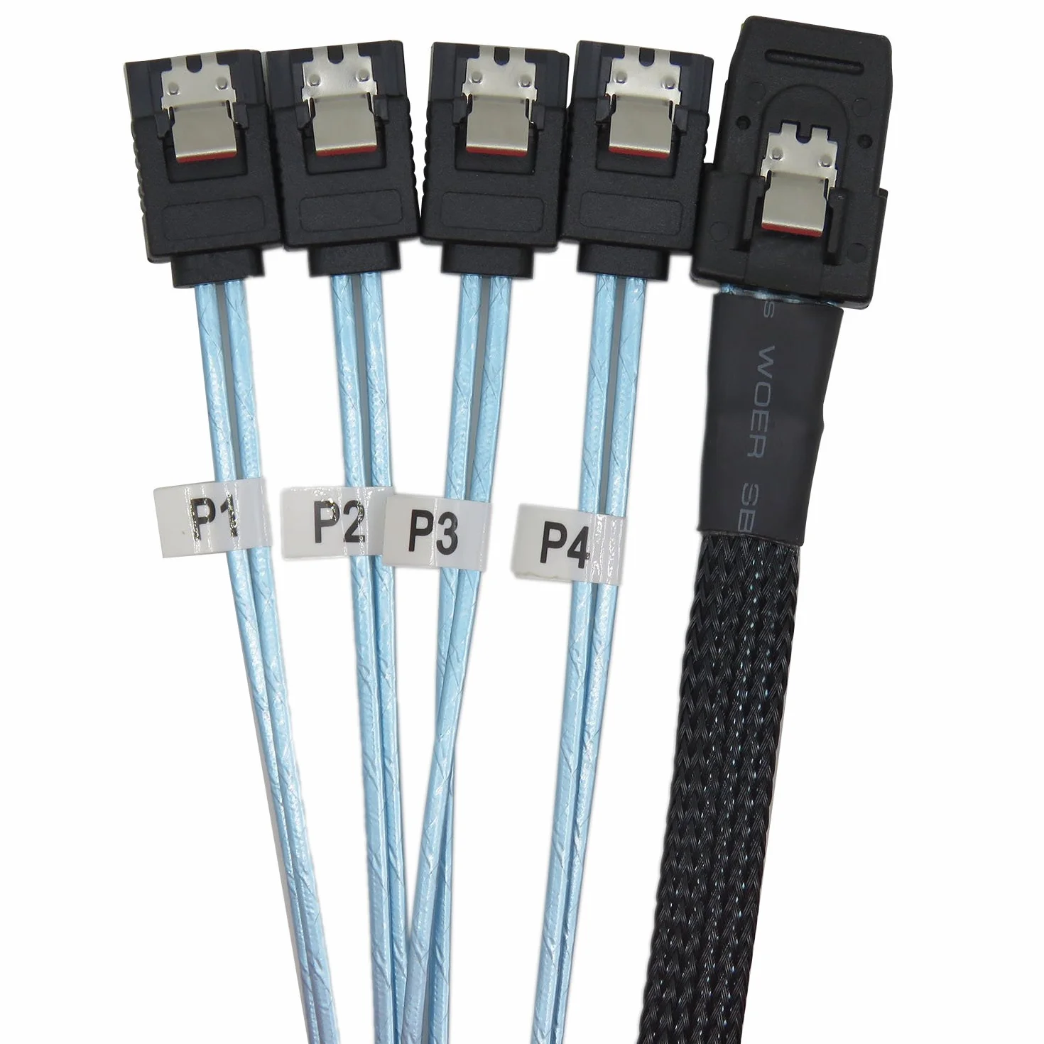 YIWENTEC 0,75 m Mini SAS 36P SFF-8087 do 4 SATA docelowy dysk twardy złącze kabel danych (0,75 m)