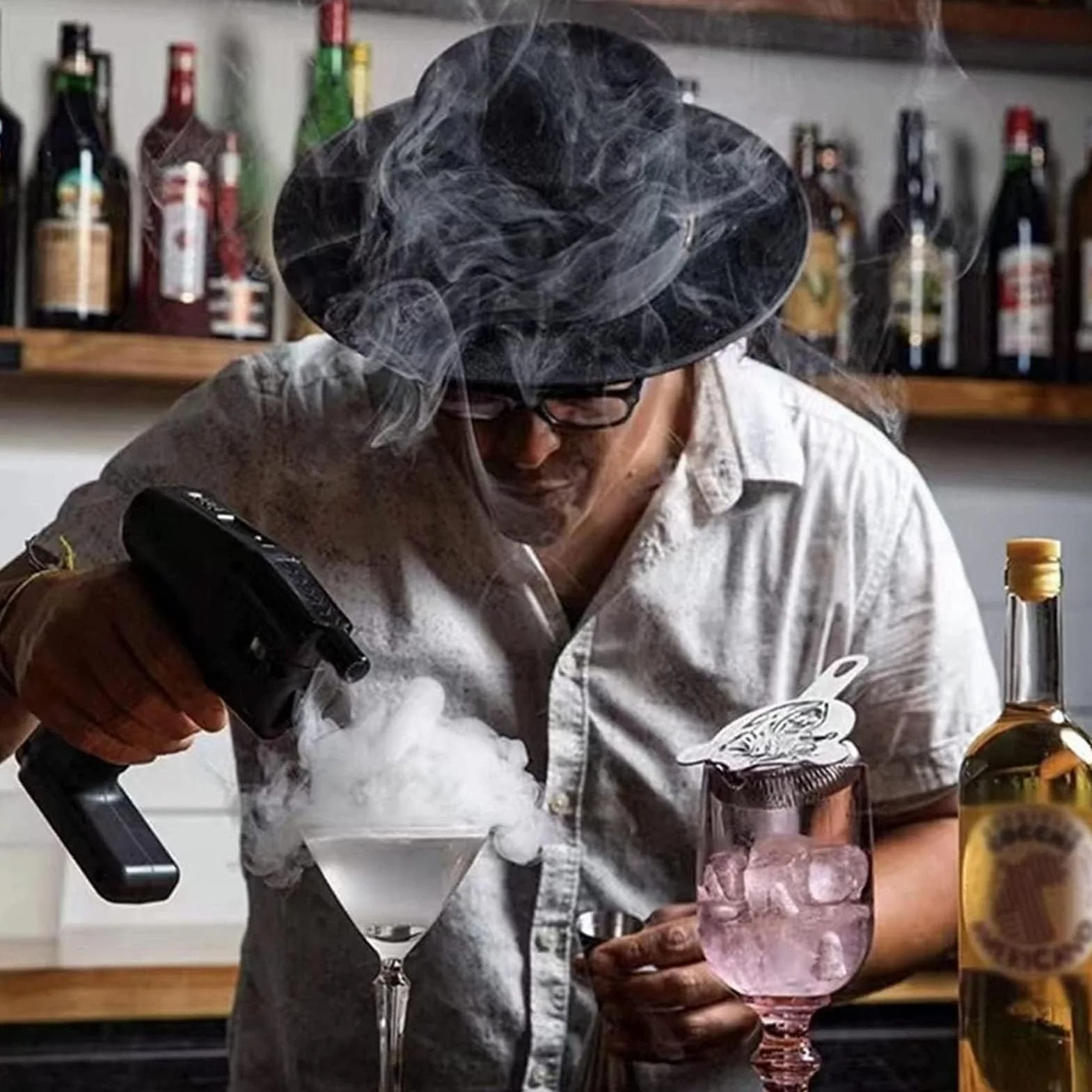 Flavour Blaster ręczny pistolet do dymu do koktajli - przenośny zestaw zaparzacza do klasycznego dymu, koktajli, wina, sera