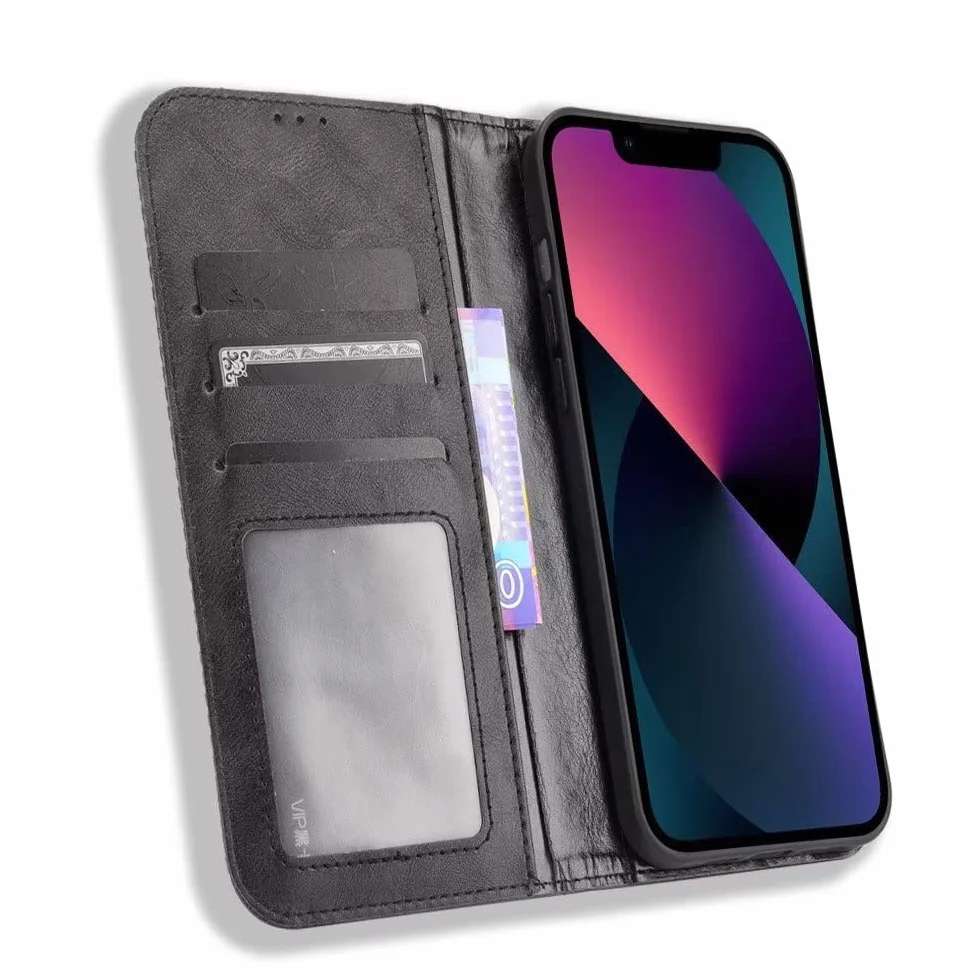 RankOne Etui z portfelem do Motorola Moto ThinkPhone / Lenovo ThinkPhone (6,6 cala), magnetyczne etui skórzane z klapką z przegródkami na karty czarne