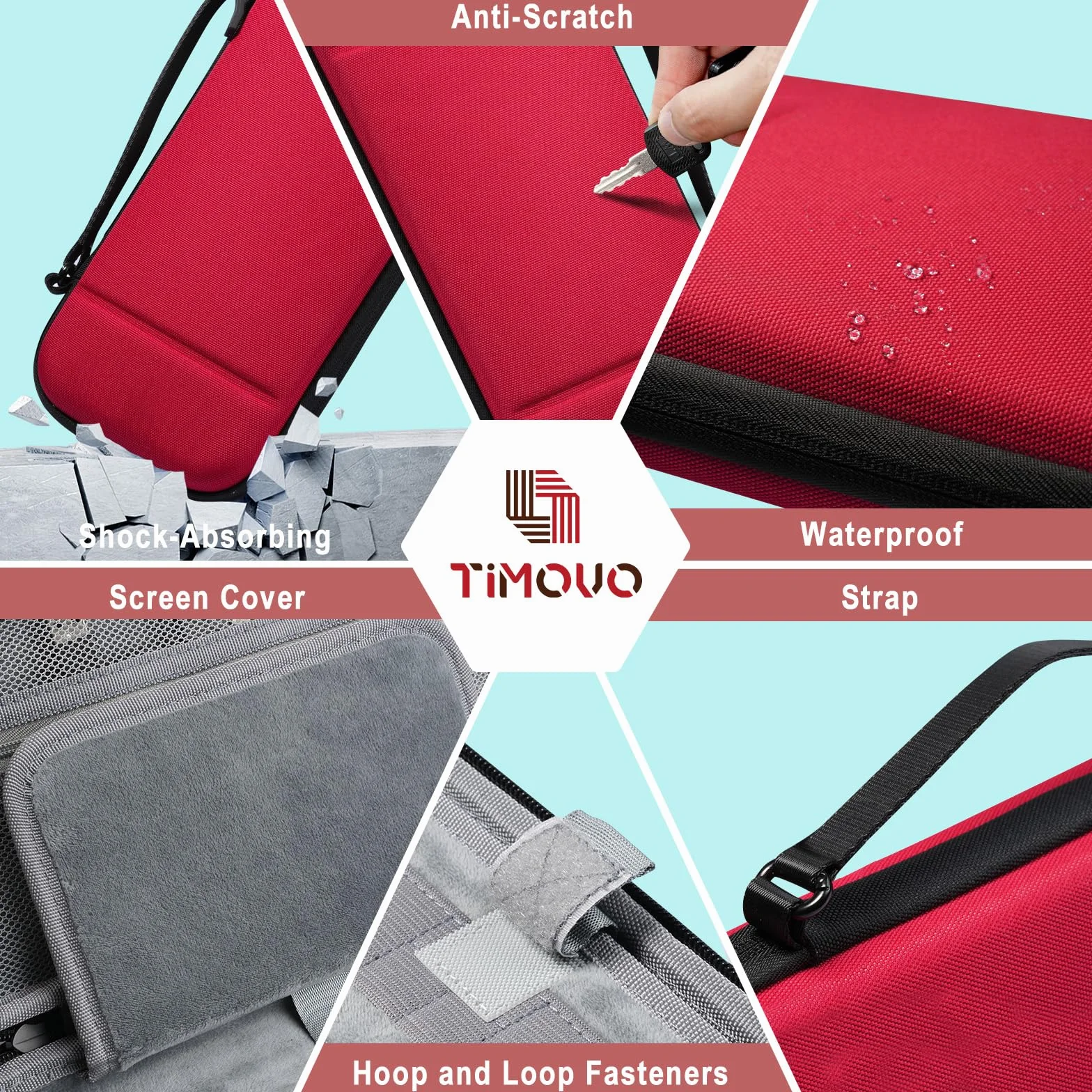 TiMOVO Accessories Bundle Kit for Nintendo Switch 2, 14 in 1 Switch 2 Accessories with Carrying Case, PC Protective Cover, TPU JoyCon Case, 2 Pack Screen Protectors and 8 Pack Thumb Grip Caps, Red