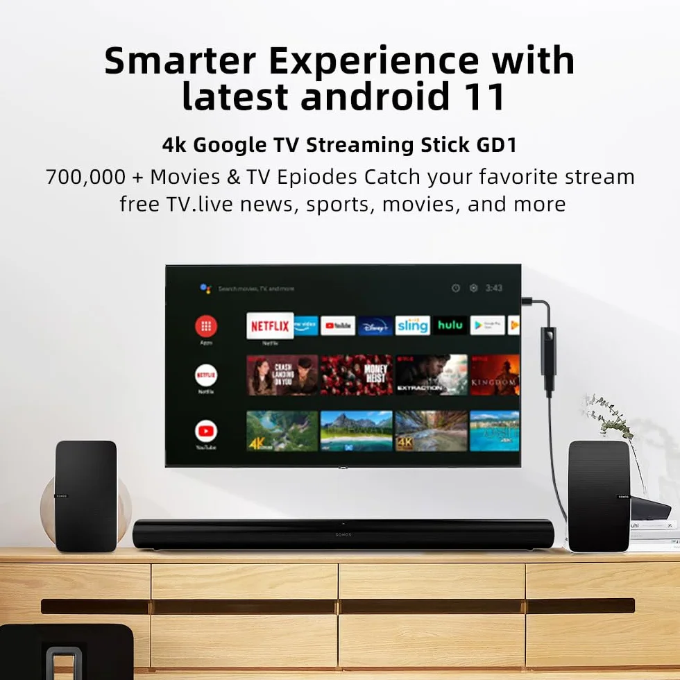 google chromecast Budowlany Chromecast 4K Streaming Stick Low Power Performance Obsługuje Najnowsze Sterowanie Głosem Systemu Operacyjnego