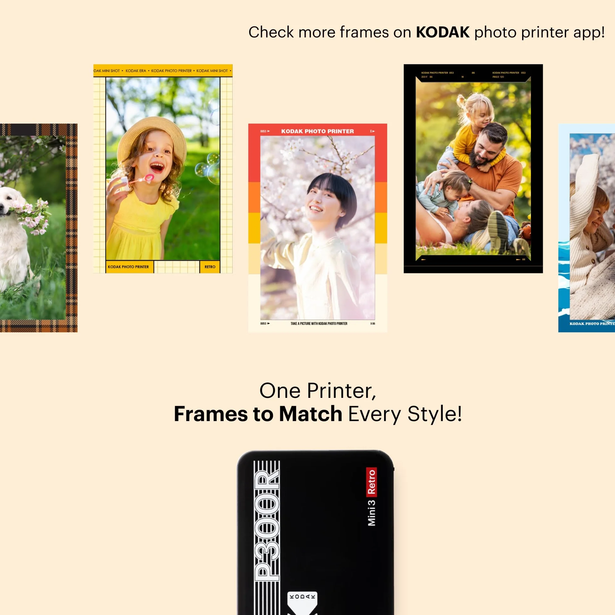KODAK Mini 3 retro 4PASS Przenośna drukarka fotograficzna (7,6 x 7,6 cm) + 68 arkuszy, pakiet, żółta