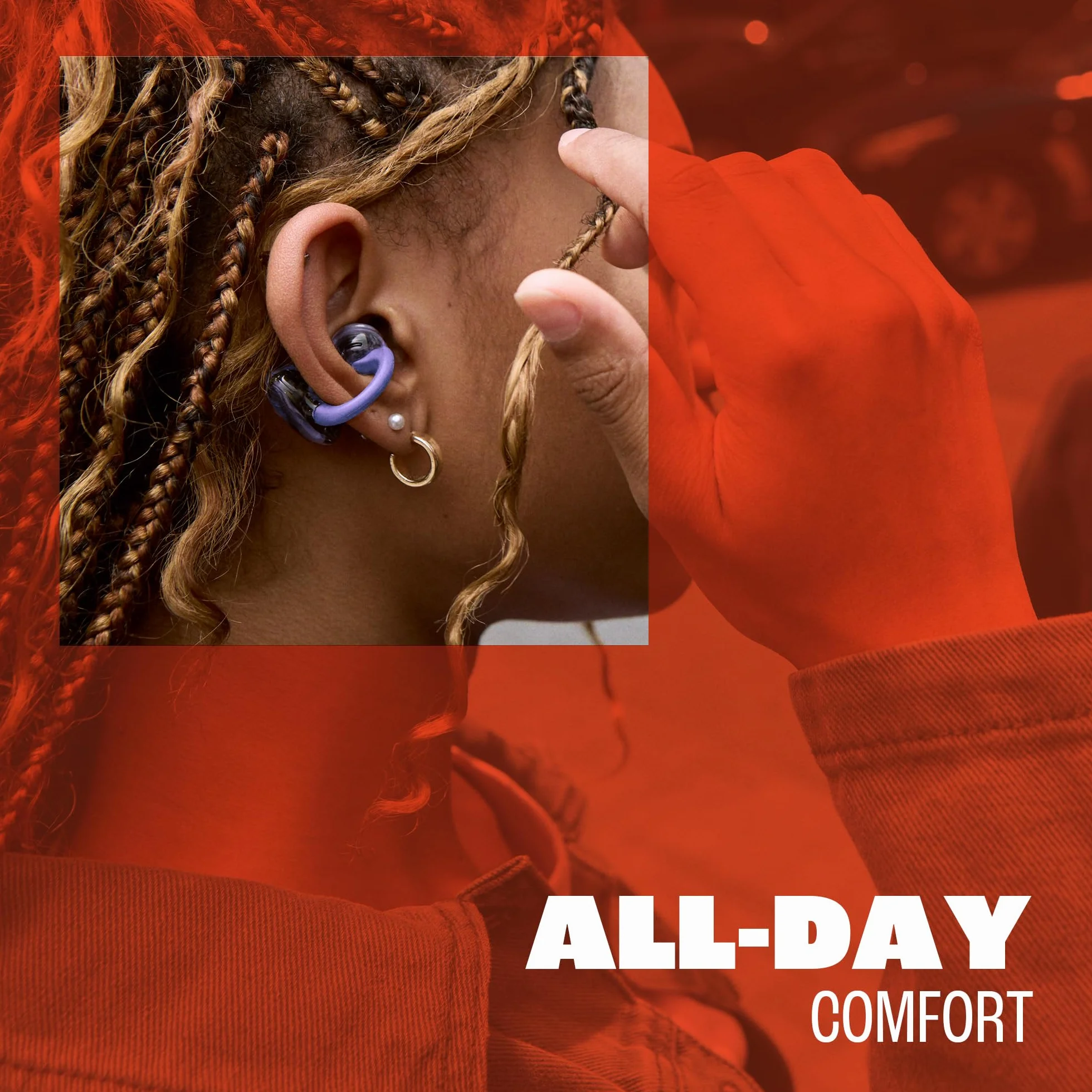 JBL Soundgear Clips True Wireless słuchawki o otwartej konstrukcji, SonicArc Design, do 32 godzin działania, odporne na wodę i kurz IP54, technologia JBL OpenSound, Ghost Black