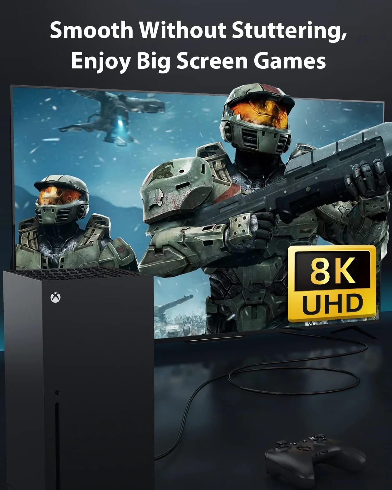 Stouchi 8K HDMI 2.1 kabel 5 m, CL3 In Wall Plenum-Rated High Speed Ultra HD 48 Gbps 8K60 4K120 eARC HDR10 4:4:4 HDCP 2.2&2.3 Dolby kompatybilny z PS5 Xbox Series X