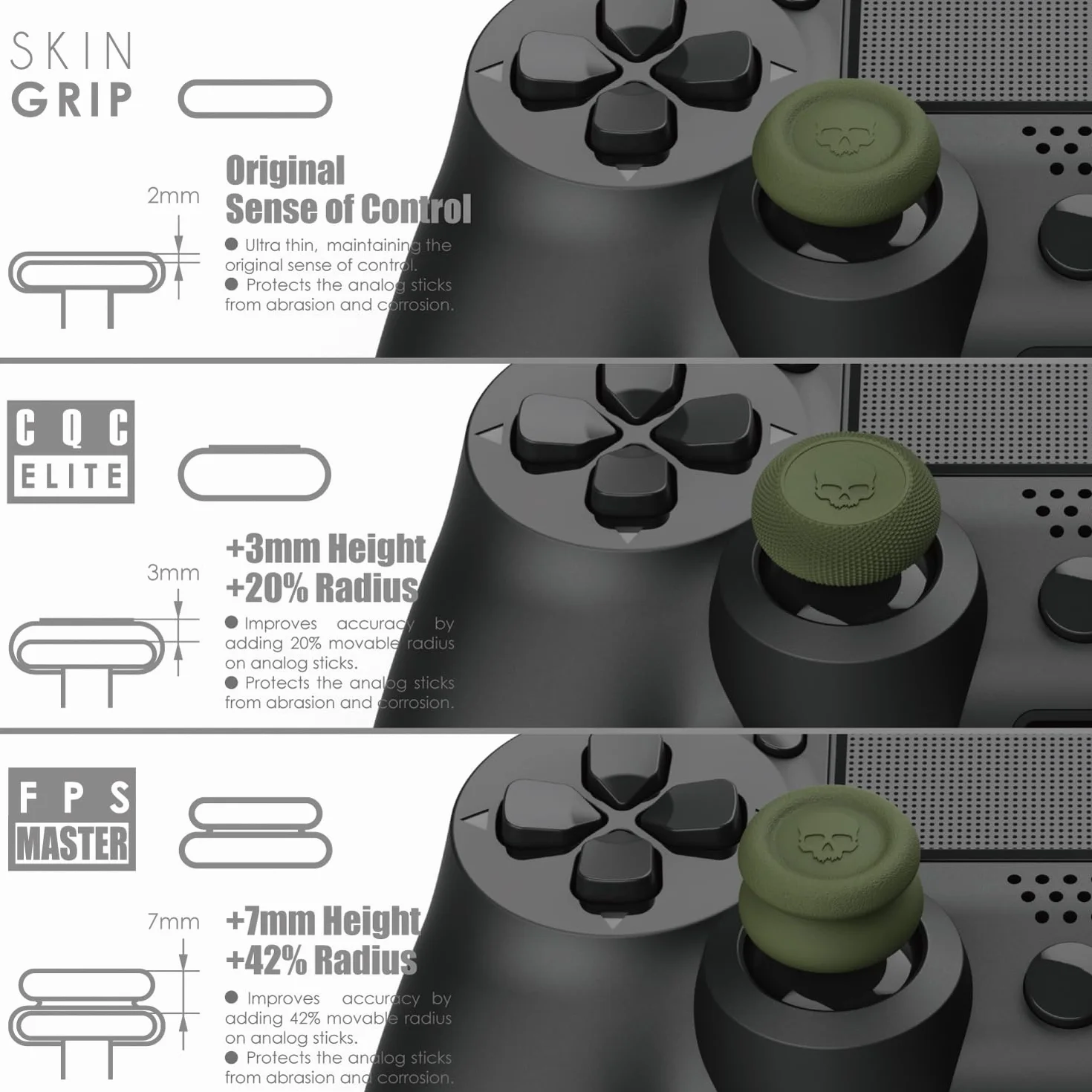 Czaszka & Co. Zestaw uchwytów na kciuk, nasadka joysticka, analogowa nasadka na kij do kontrolera Nintendo Switch Pro & PS5 / PS4 / Slim/Kontroler Pro - Galaktyczny fioletowy, 3 pary (6 sztuk)
