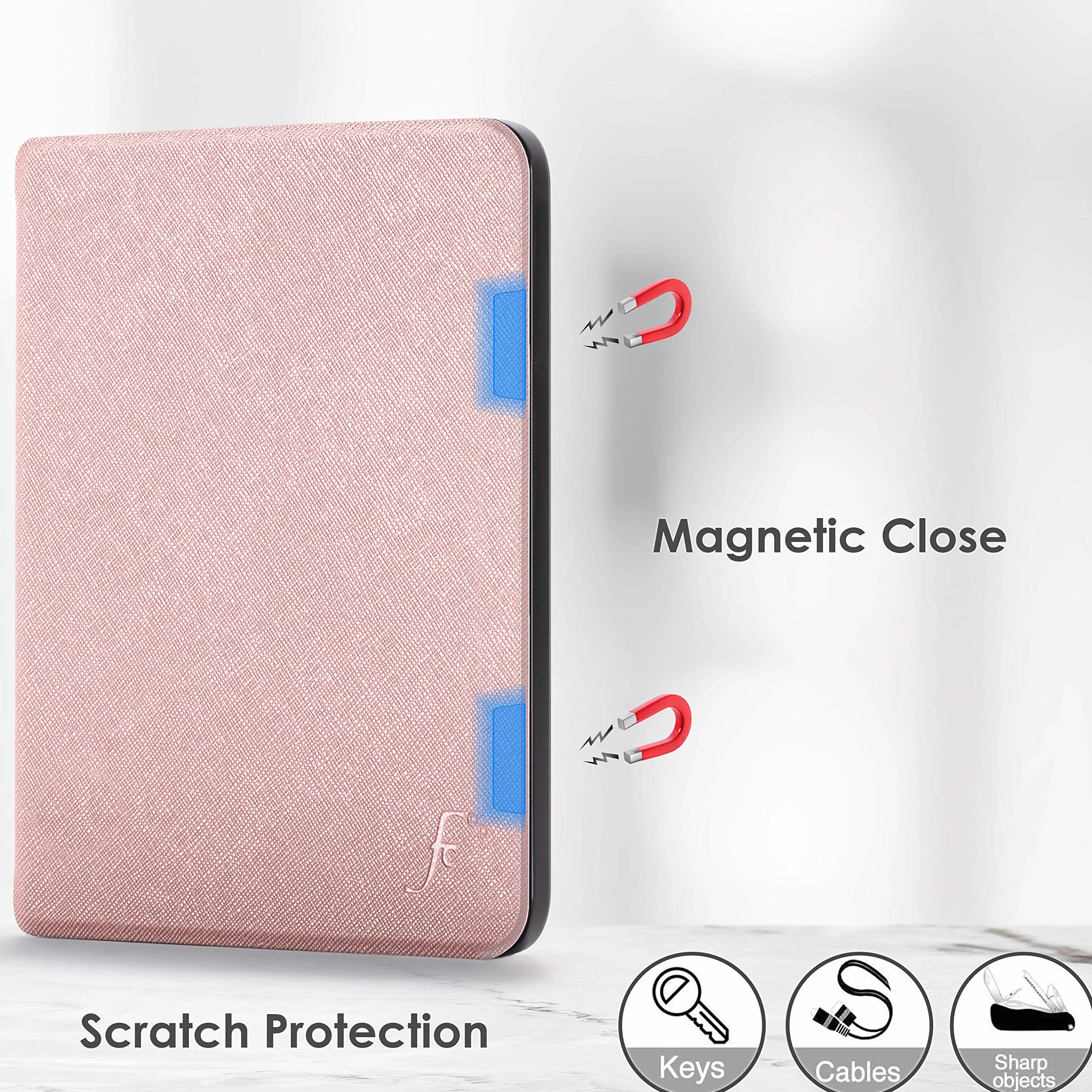 Forefront Cases Etui na Pocketbook Verse i Verse Pro (model: 2023) - Smukłe, lekkie i ochronne etui z funkcją Smart Auto Sleep (obudowa) - różowe złoto