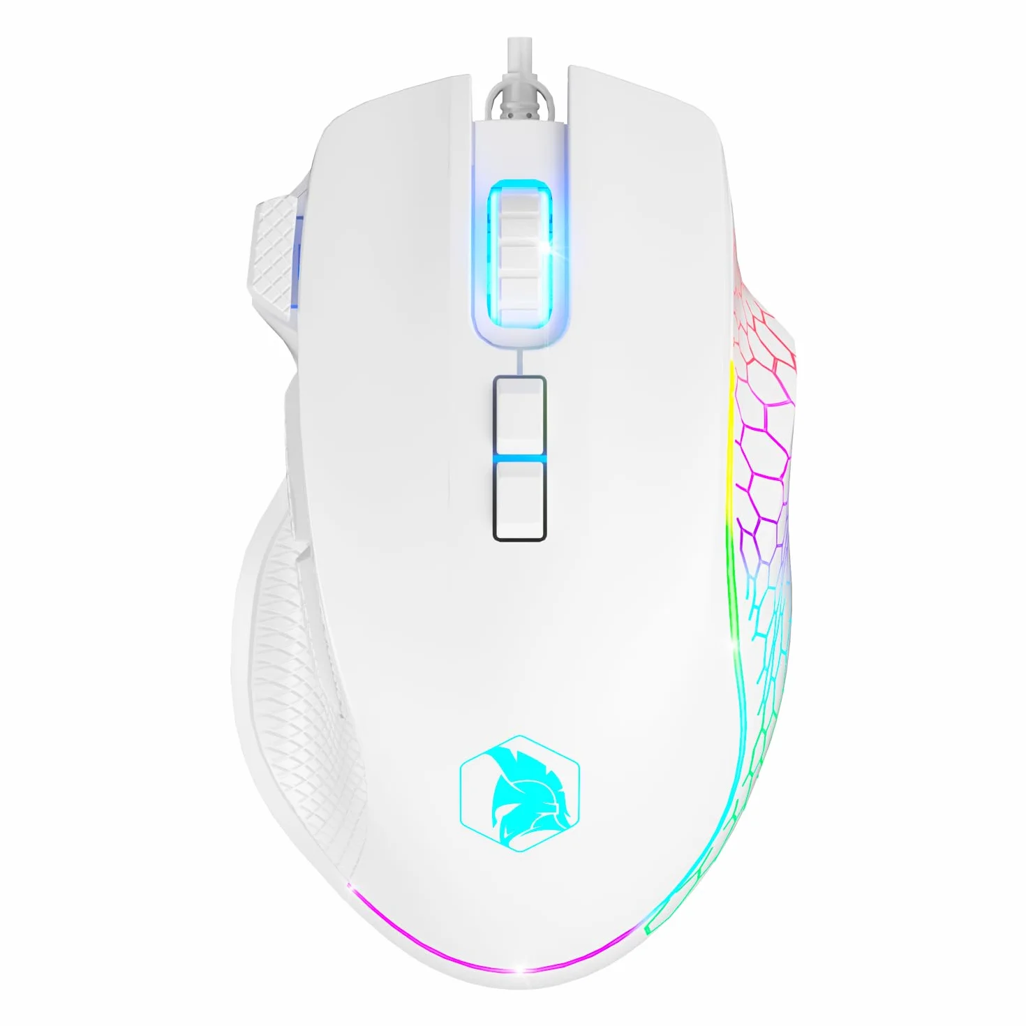 EMPIRE GAMING - 2025 Nowość - W905 Przewodowa Mysz Gamingowa - 12800 DPI 1000Hz - RGB - PS4, PS5, XboxOne/Series, PC i Mac - Oprogramowanie w Zestawie - 8 Programowalnych Przyciski (Biały)