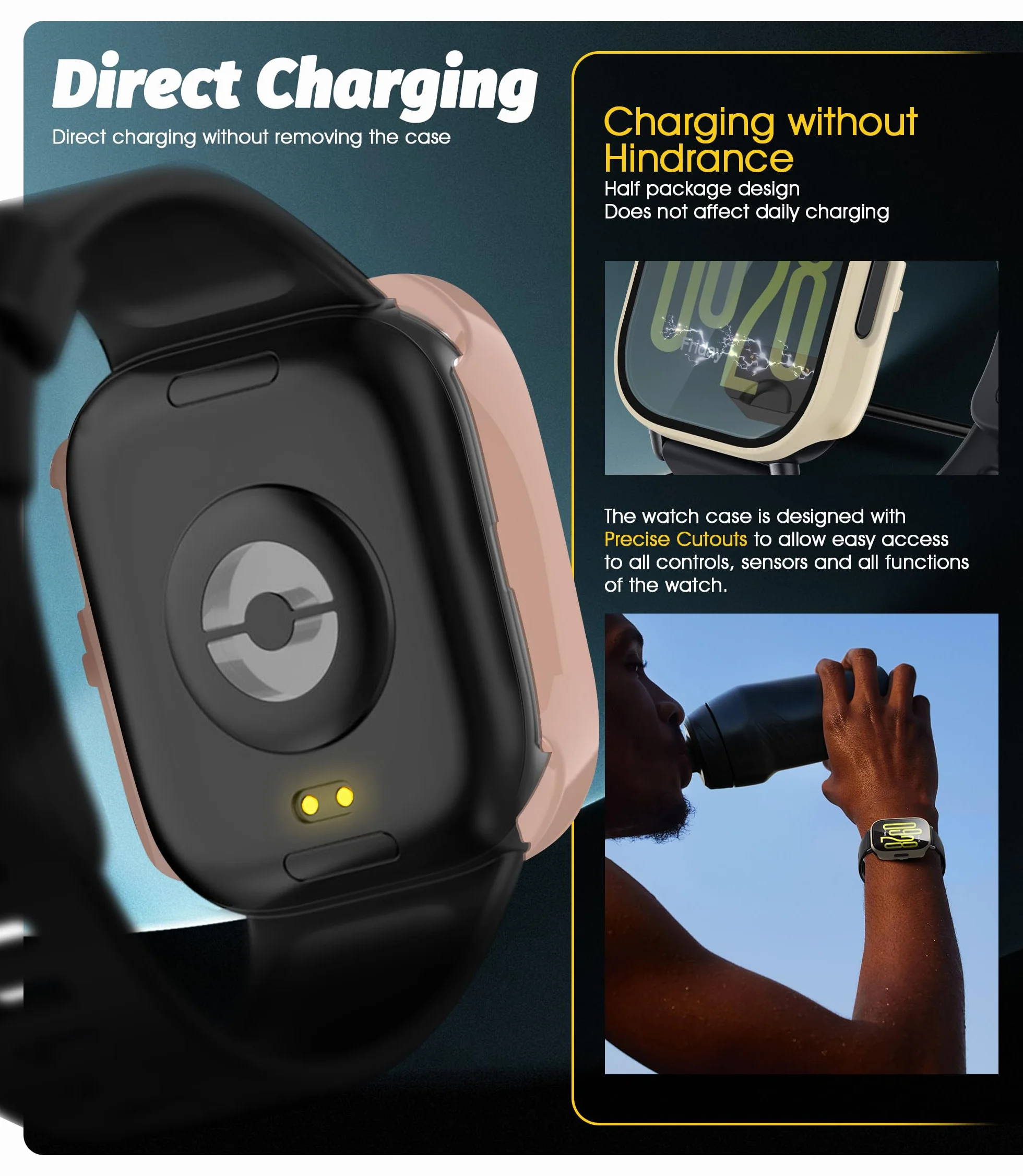 NEWZEROL 2 etui ochronne, kompatybilne z Xiaomi Redmi Watch 5 Active, ramka ochronna na komputer + folia ochronna na wyświetlacz z hartowanego szkła do Xiaomi Redmi Watch5 Active – białe/różowe
