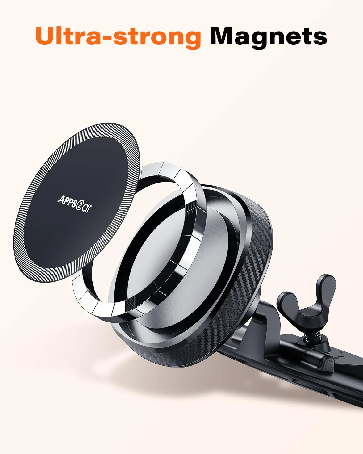 APPS2Car Mag-safe uchwyt samochodowy CD [najsilniejsza moc magnetyczna] magnetyczny uchwyt na telefon CD do samochodowego odtwarzacza CD uchwyt na telefon iPhone 15 14 13 12 Pro Max Mini Plus Mag-Safe