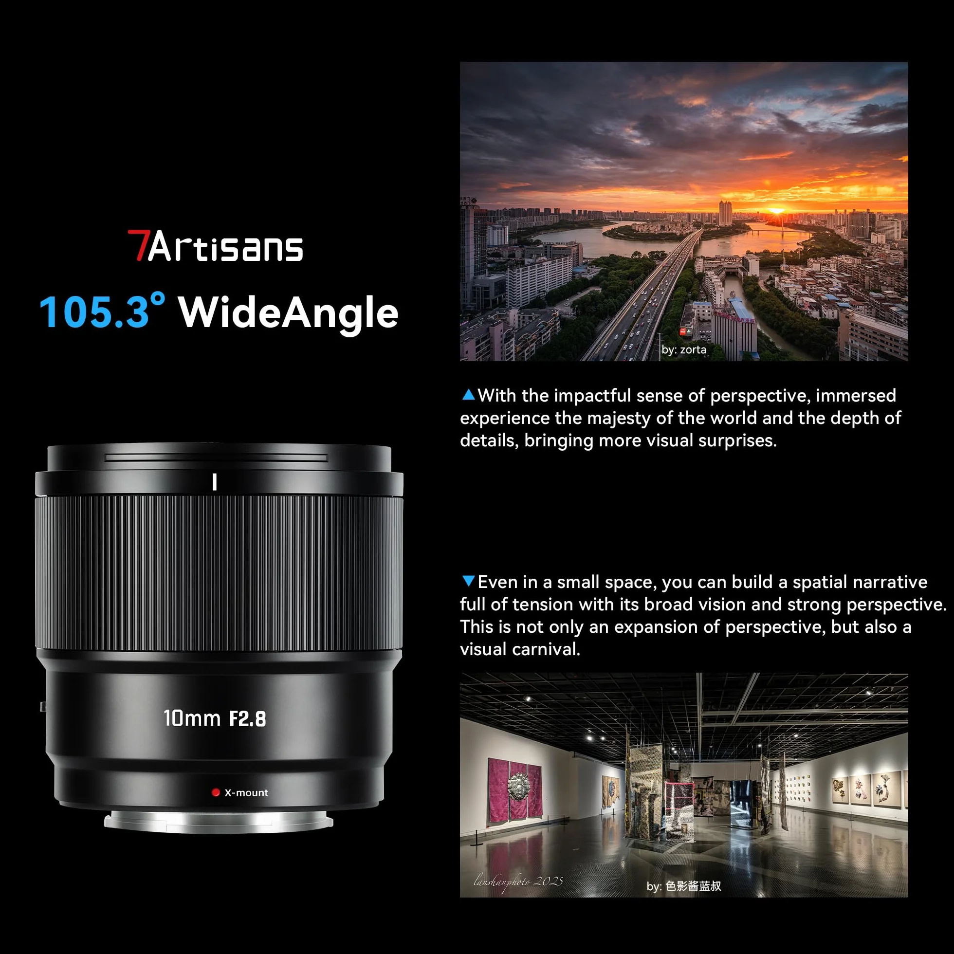 7artisans AutoFocus 10 mm F2.8 APS-C Szerokokątny obiektyw F2.8 Duża przysłona Obsługuje automatyczne/ręczne rozpoznawanie twarzy/oczu, kompatybilny z aparatem Fujifilm FX Fuji X-H/T/T30/S/E/A Series