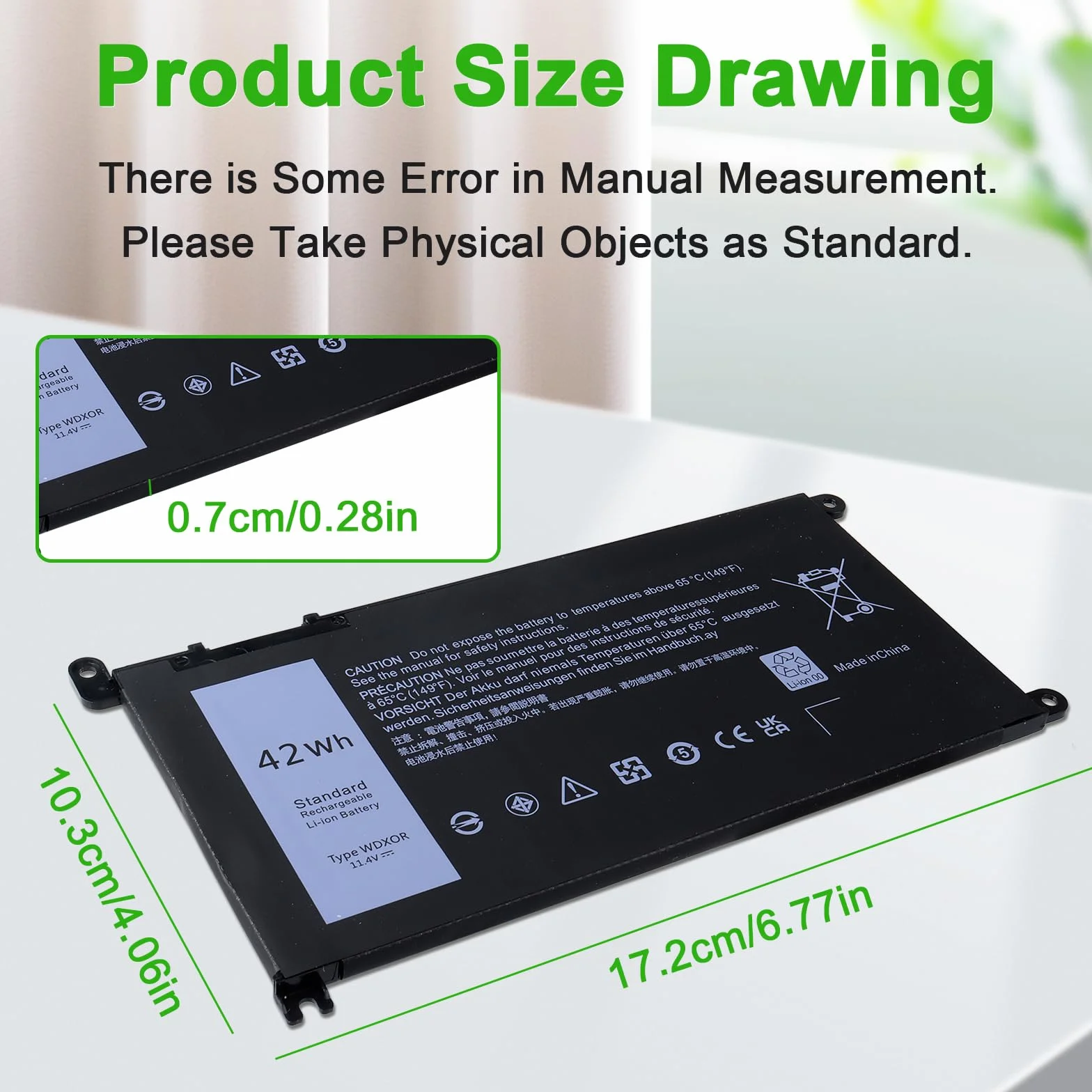 11,4 V 42 Wh WDX0R bateria do laptopa kompatybilna z Dell Inspiron 13 15 5000 7000 seria 5570 7579 7570 7378 5567 7573 5565 5379 5378 Latitude 3490 355 90 333 40 3400 3390 3500 3190 5468 5568 P69G