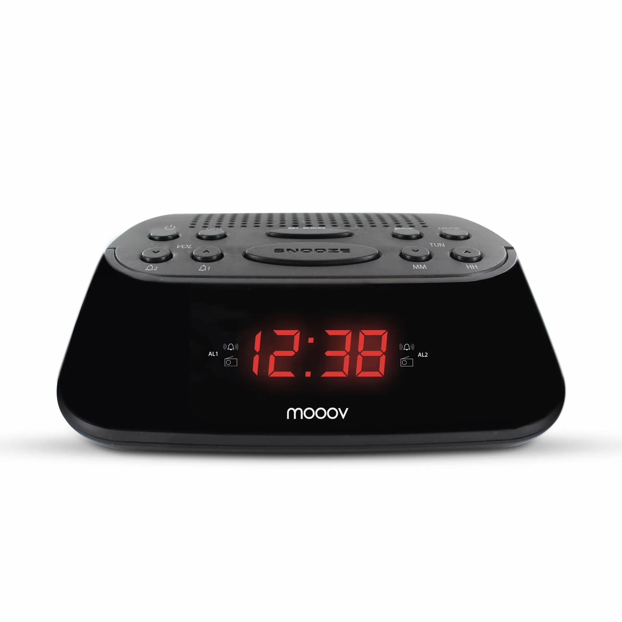 Metronic 477003 Radiobudzik FM z podwójnym alarmem - czarny