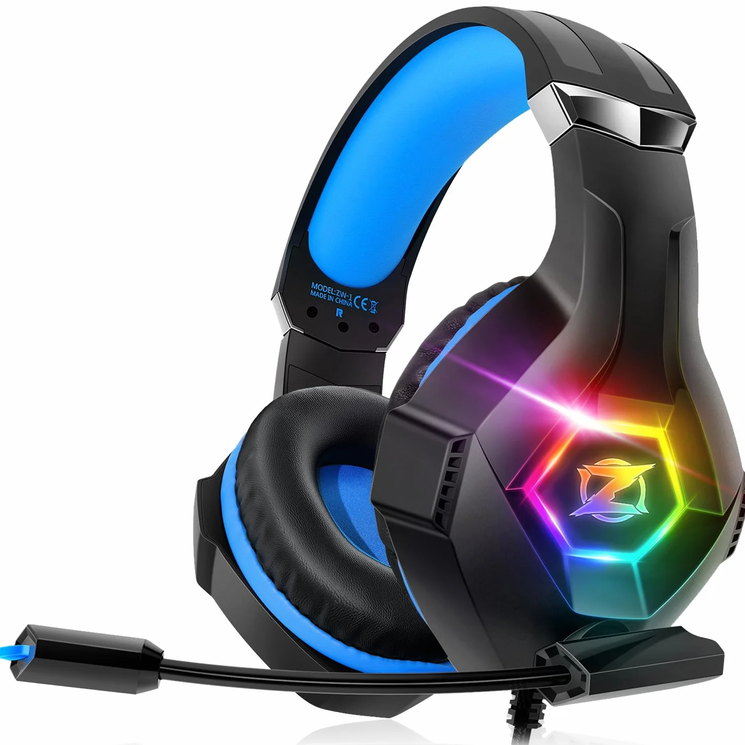 Zestaw słuchawkowy do gier stereo RGB z mikrofonem do PS4 PS5 PC Xbox One