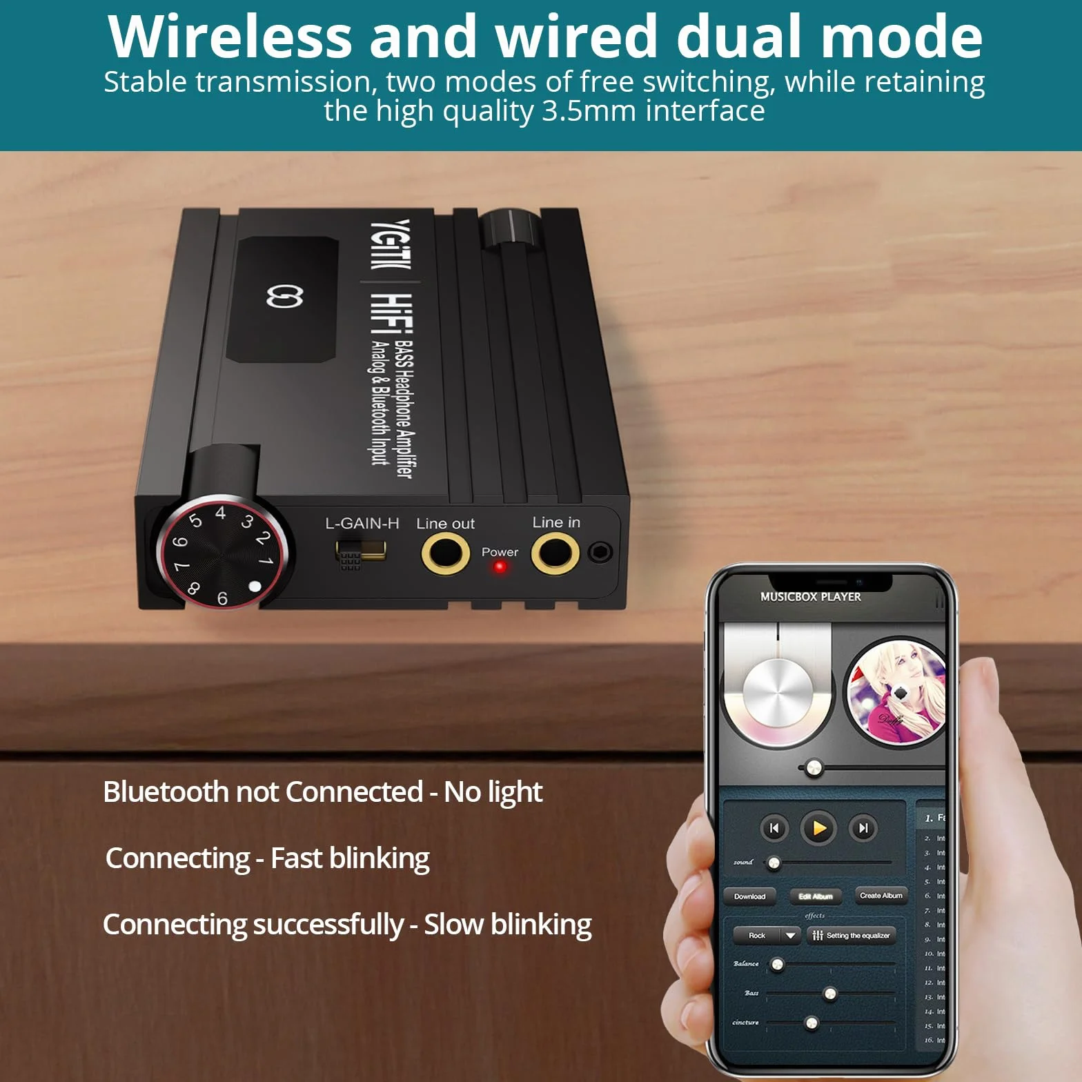 Wzmacniacz słuchawkowy HiFi Bass do MP3/ MP4/ telefonów/komputera