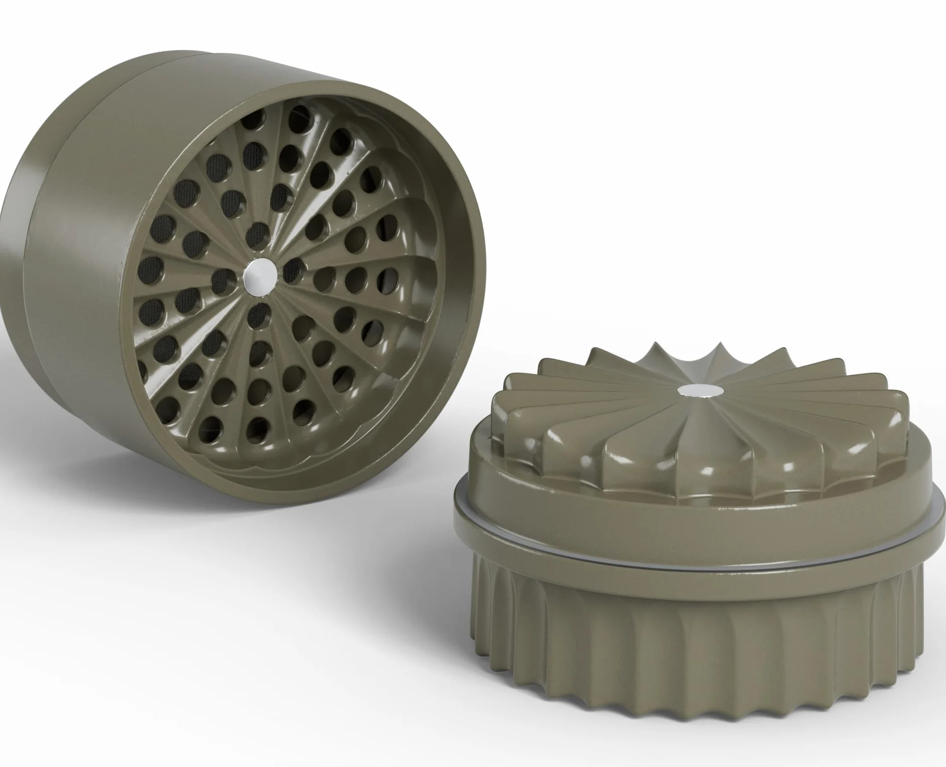 Bezzębny młynek do ziół Ø 63 mm 5-częściowy powłoka nano-ceramiczna Mud