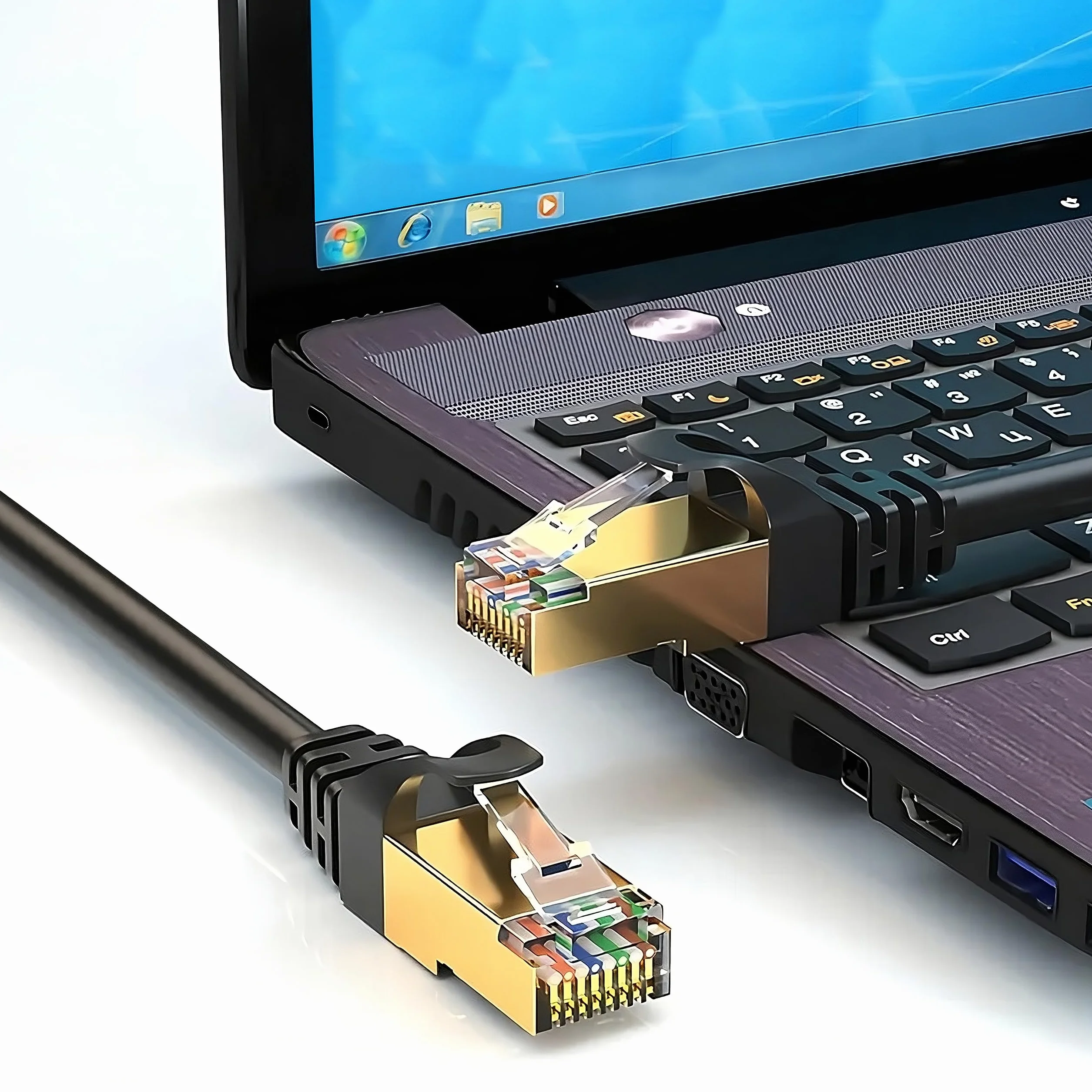 Retoo Kabel sieciowy CAT 6a, UTP, kabel Gigabit, Lan Ethernet, kabel krosowy 15 metrów, płaski kabel do układania, nadaje się do sieci Gigabit, przełączników, routerów, modemów z wejściem RJ45