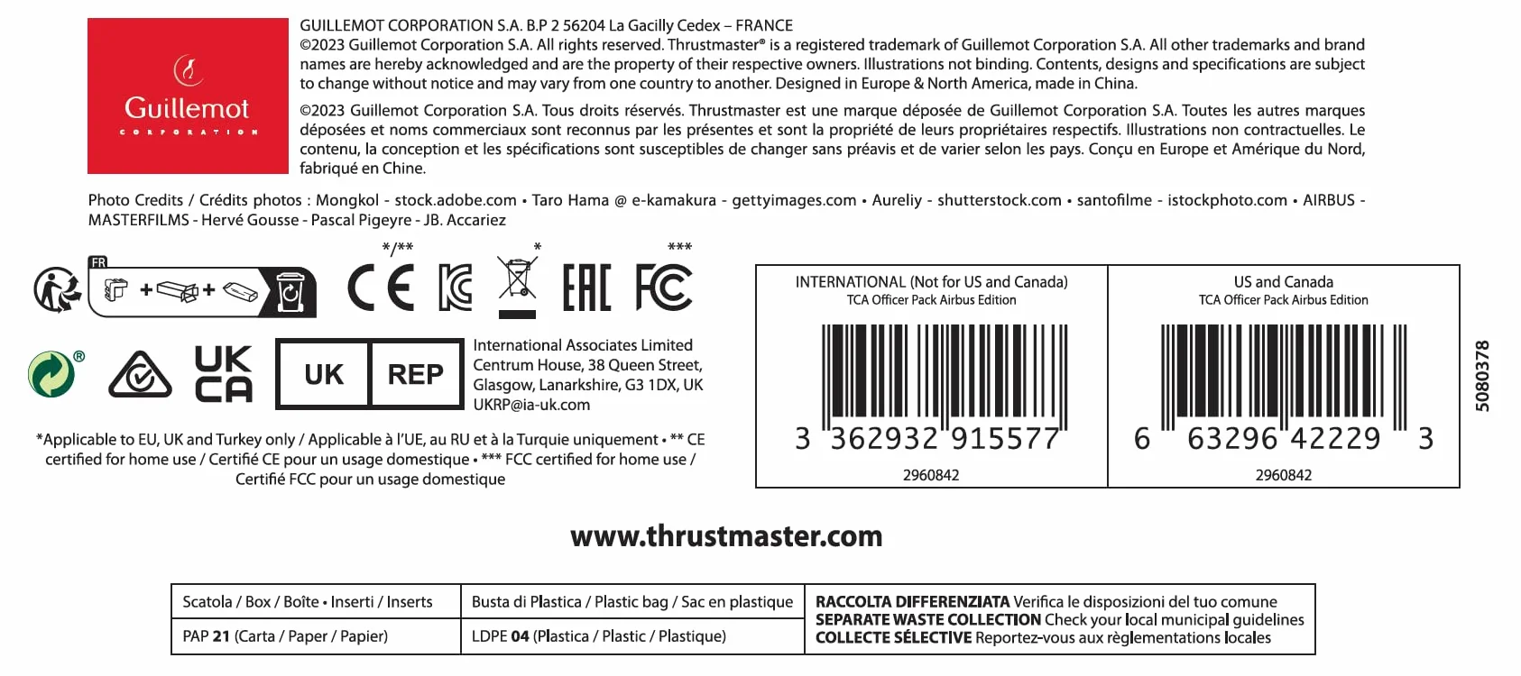 Thrustmaster TCA Officer Pack Airbus Edition – Kompleksowy system sterowania lotem z drążkiem sidestick i dźwignią przepustnicy do PC