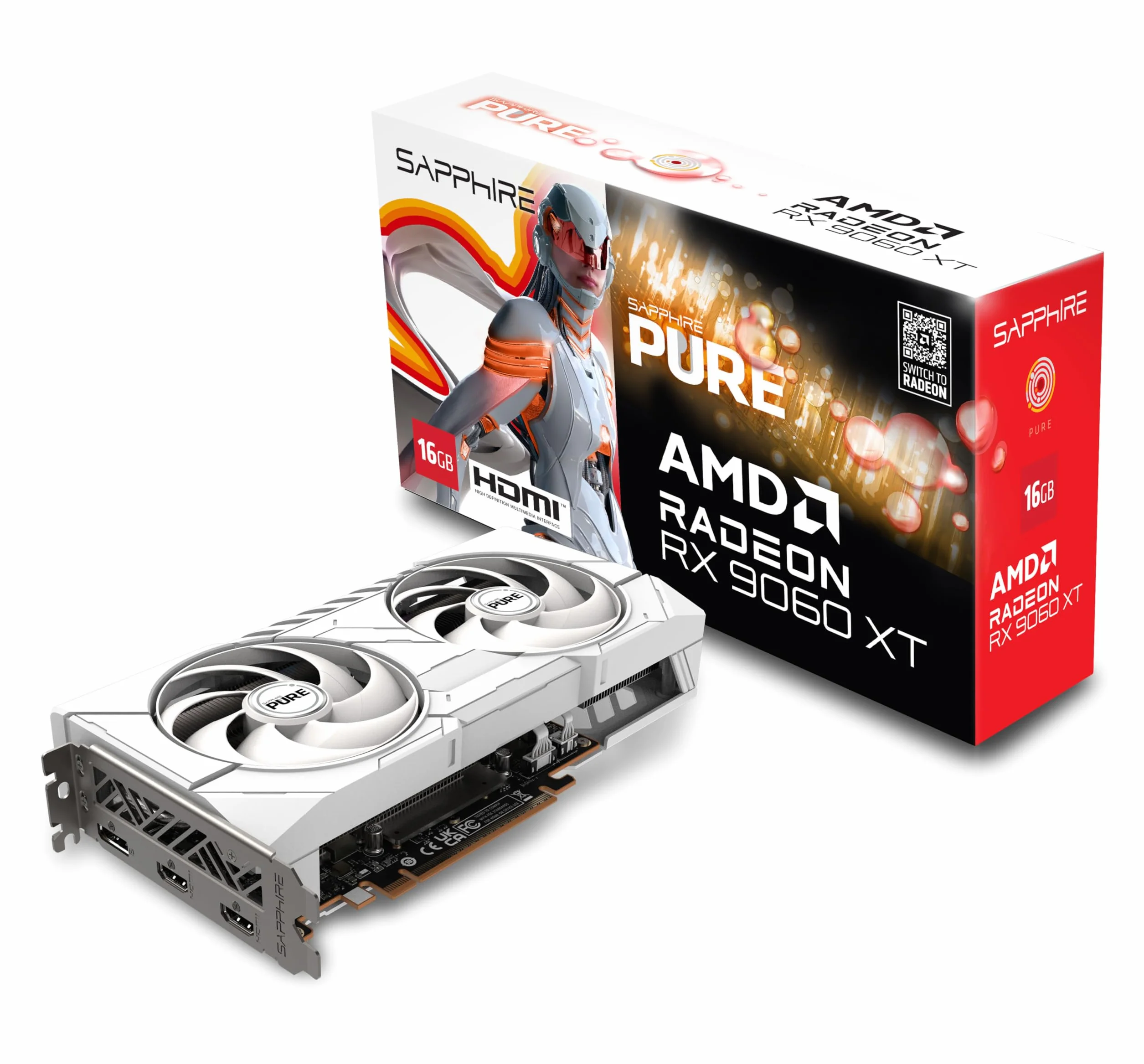 sapphire Technology Karta graficzna AMD Radeon RX 9060 XT Gaming OC Pure 16GB Dual HDMI-DP