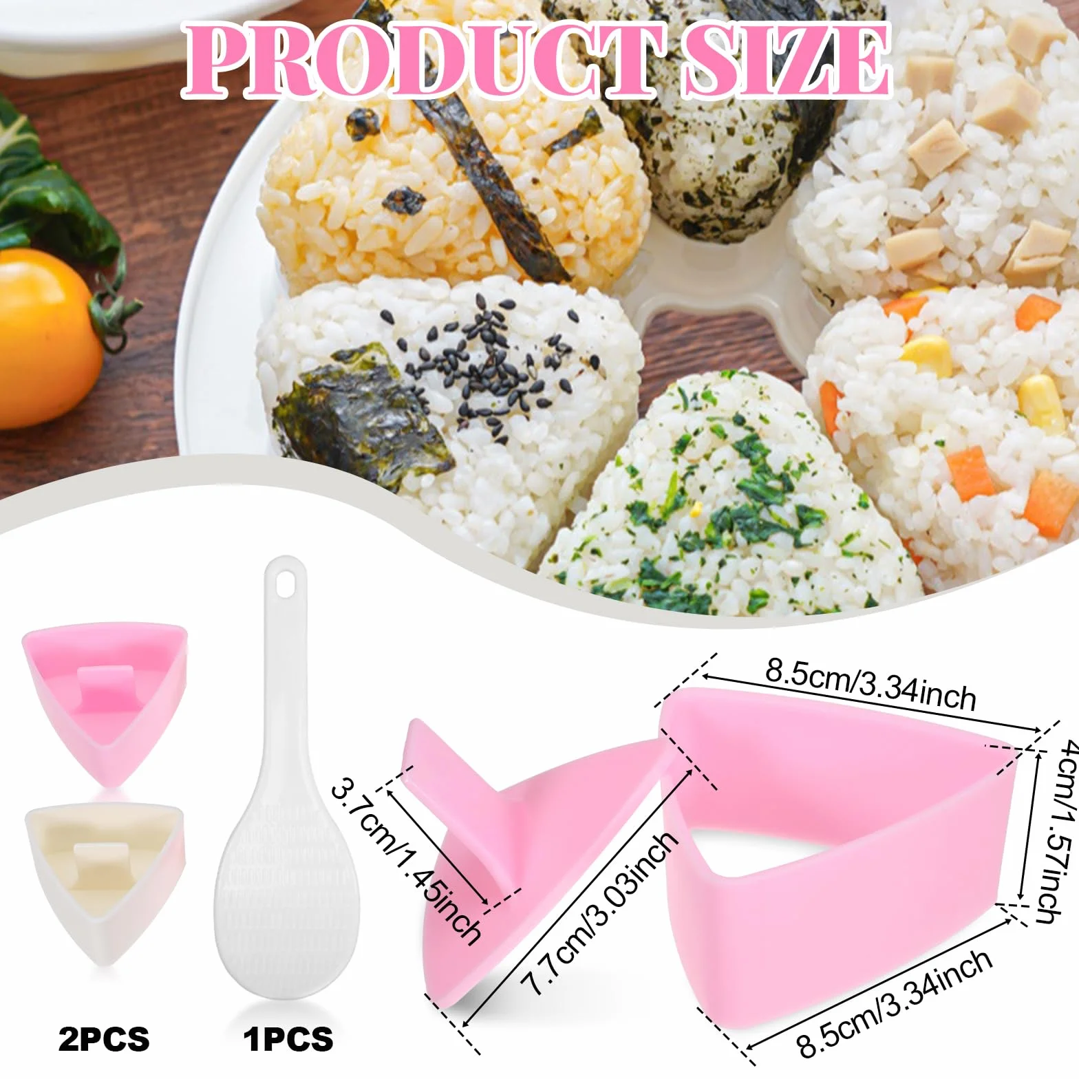 Foremki Onigiri 2 sztuki trójkąt z łyżką do ryżu Sushi Nigiri