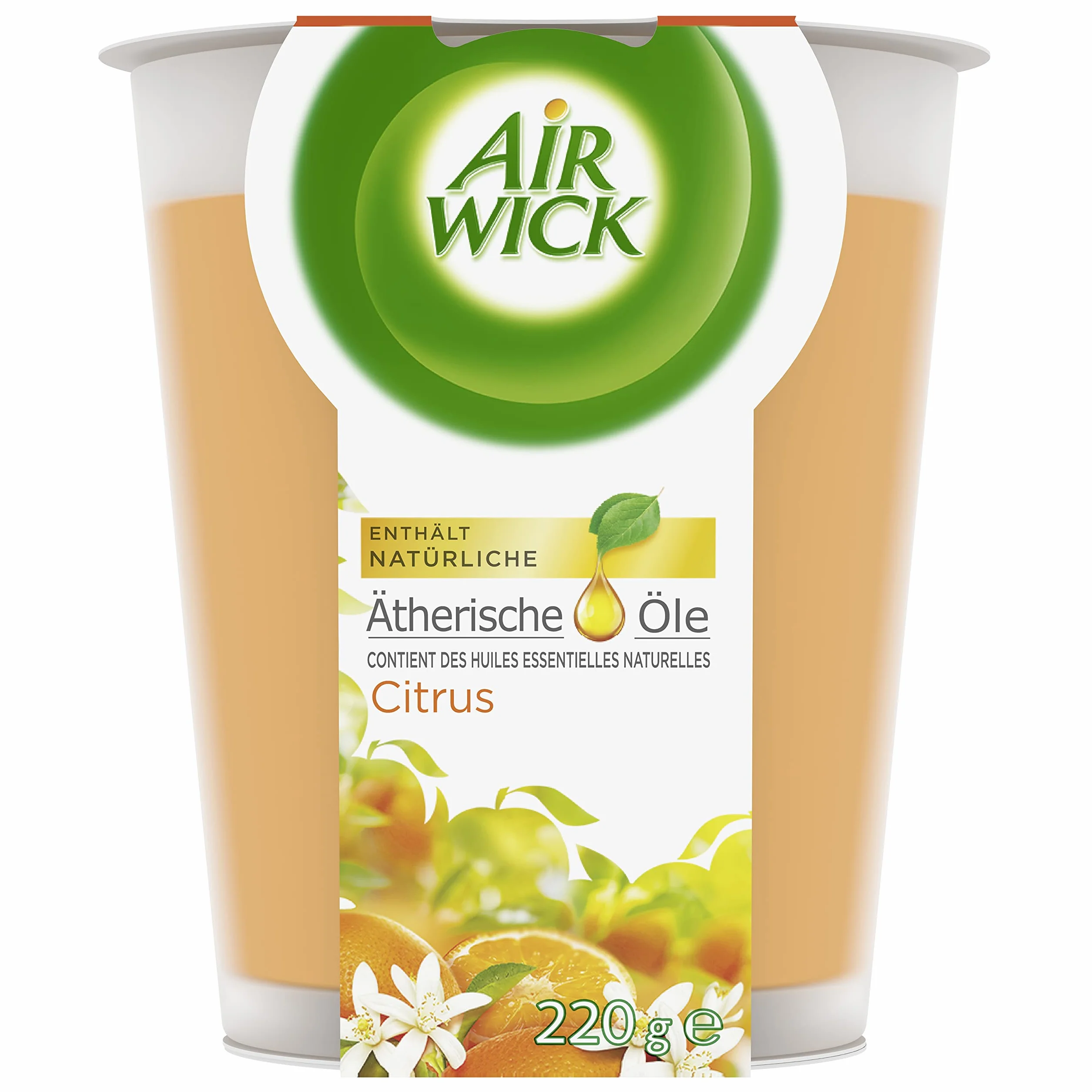 Air Wick Świeca zapachowa XL 220 g cytrusy czas palenia 40 h naturalne olejki eteryczne
