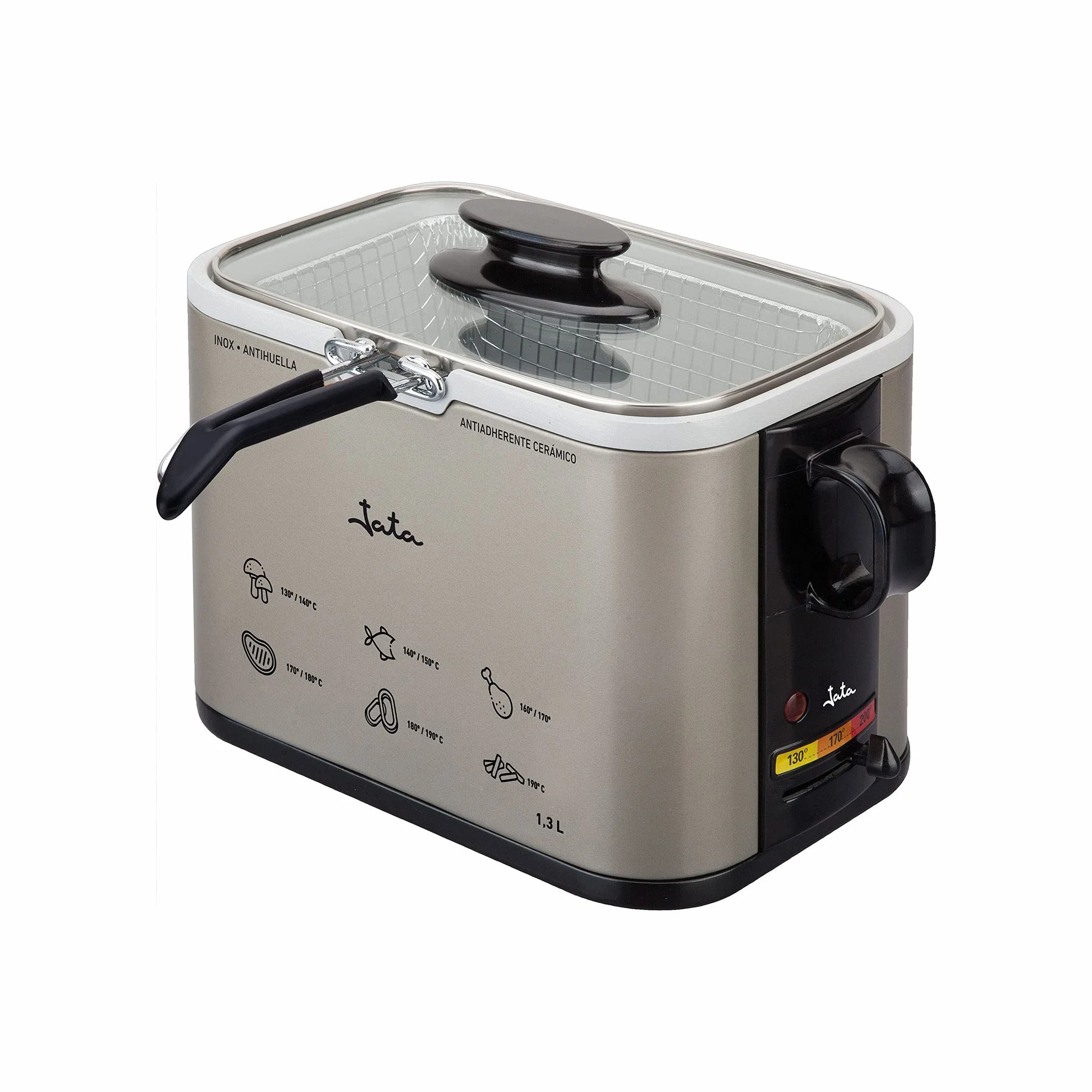 Jata - FR326E - frytkownica, 1000 W, Couleurs Noir/Argent, 1,3 l, kolor czarny/srebrny