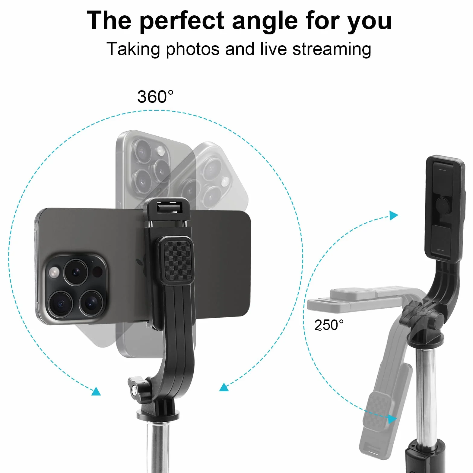 TNSLAND Kijek do selfie ze statywem do telefonu komórkowego, 100 cm, kijek do selfie Bluetooth, z pilotem zdalnego sterowania i uchwytem na telefon komórkowy, statyw przenośny, wysuwany do smartfonów