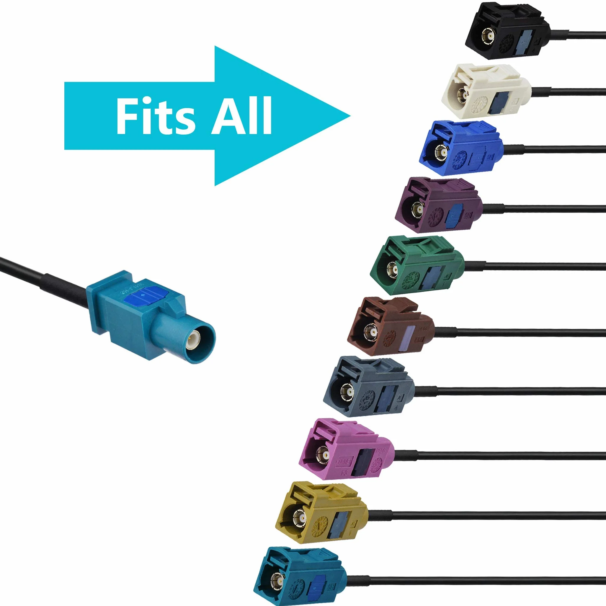 Bingfu Fakra Z męski na SMA męski kabel adaptera anteny samochodowej 30cm do radia samochodowego Android Head Unit nawigacji GPS radia FM AM Sirius XM radia satelitarnego 4G LTE TEL telematyki modułu