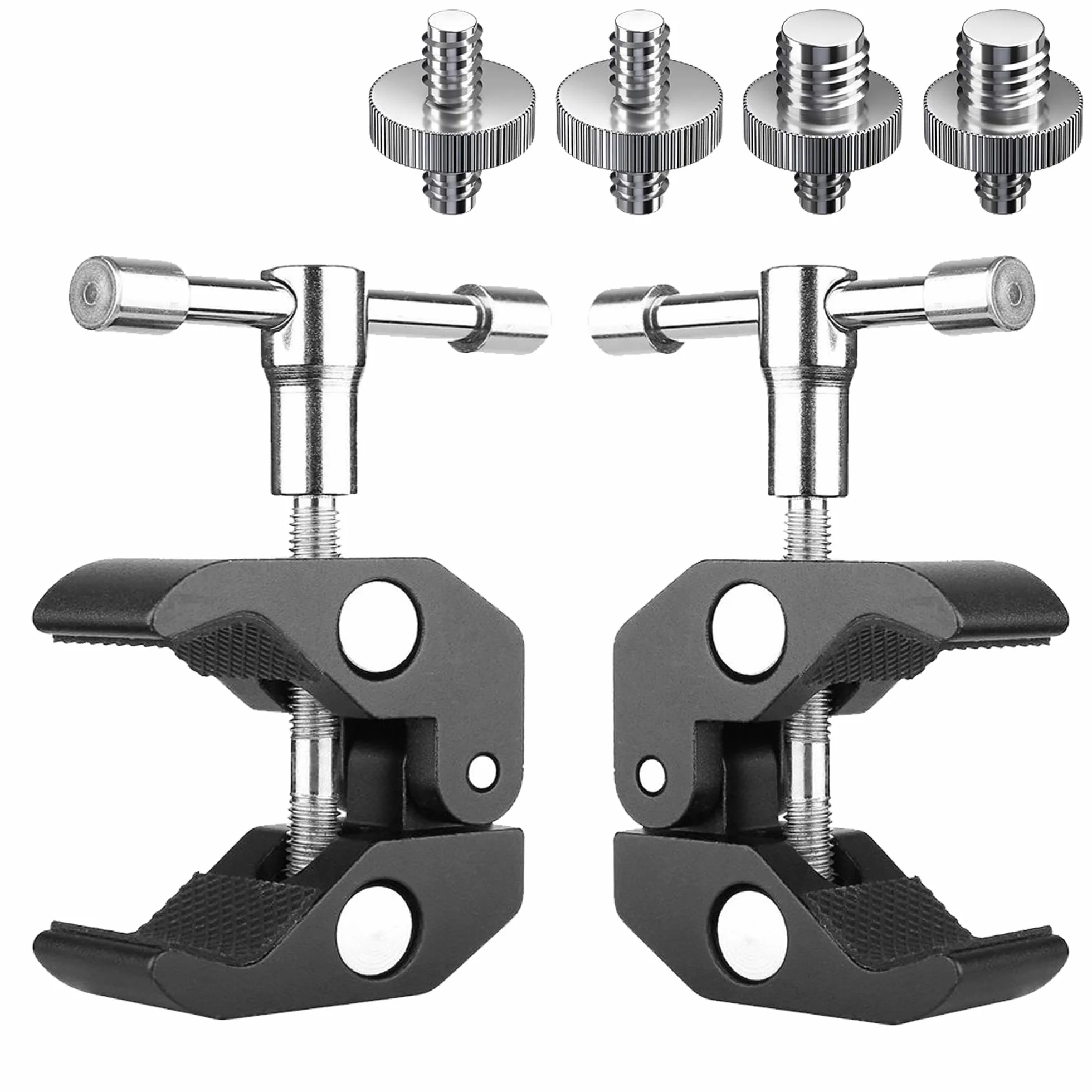 2 sztuki Super Clamp zacisk do statywu z gwintem 1/4 i 3/8, adapter śrubowy, uchwyt do aparatu, zacisk do aparatów fotograficznych, Magic Arm do aparatów, Flash Light, statywu, monitora LCD/DV