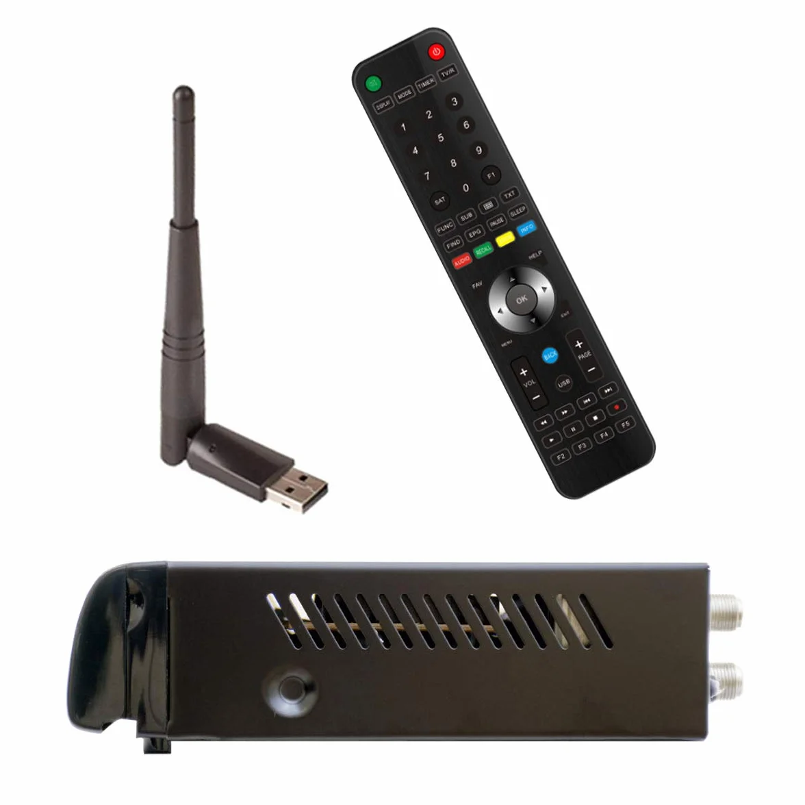 Viark SAT, cyfrowy odbiornik satelitarny Full HD, DVB-S2 Multistream H.265, z siecią LAN, anteną WiFi USB i czytnikiem kart AC