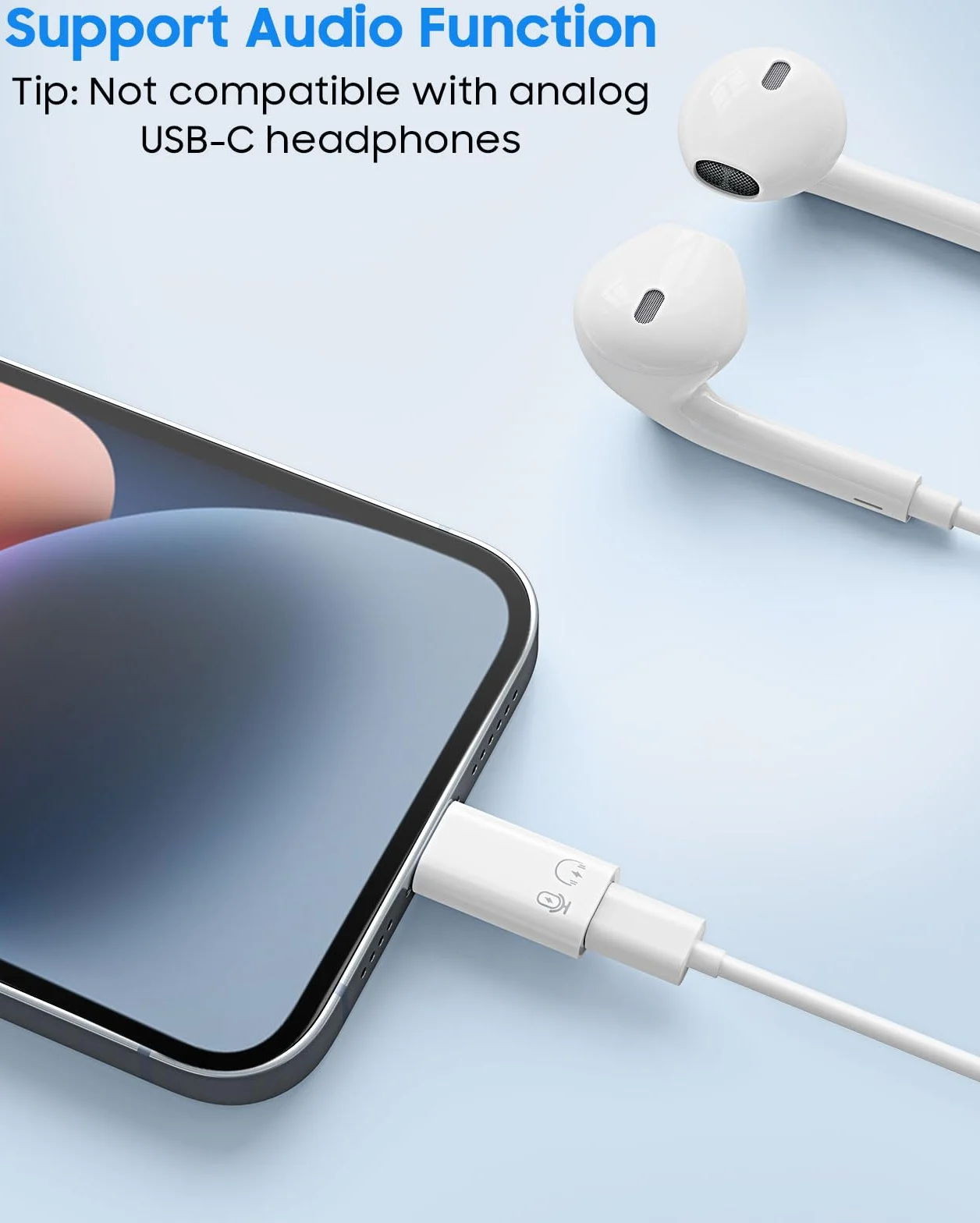 MoKo USB C Female to Lightning Male Adapter, Lightning Male to USB-A Female OTG Adapter Connector for i-Phone 14/13/12/11 Pro Max/iPad/iPod/AirPods, Support 10W Fast Charging/Data Transfer