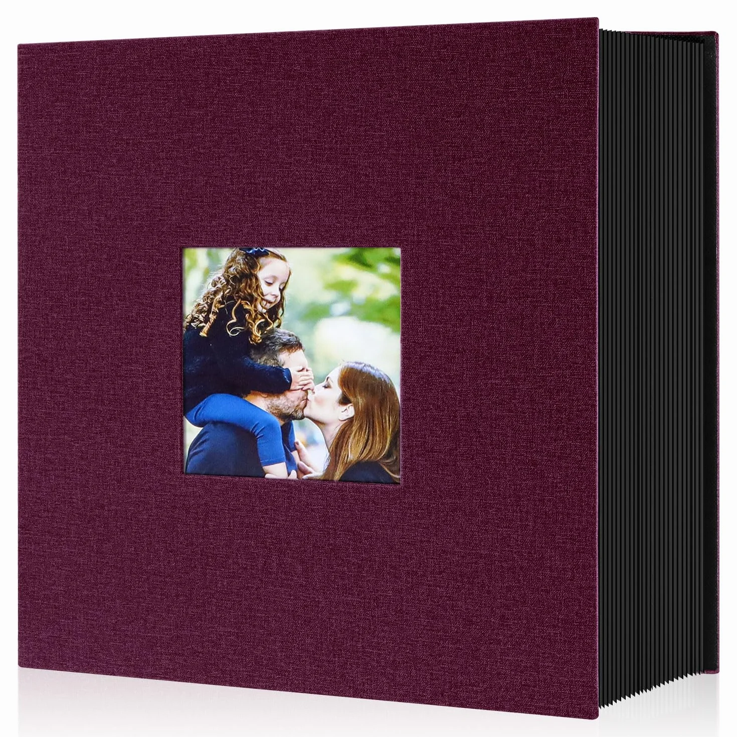 Lanpn Album fotograficzny na 1000 zdjęć w formacie 10x15, bardzo duży, XXL, lniany album do wkładania zdjęć w układzie pionowym, Purpurowy