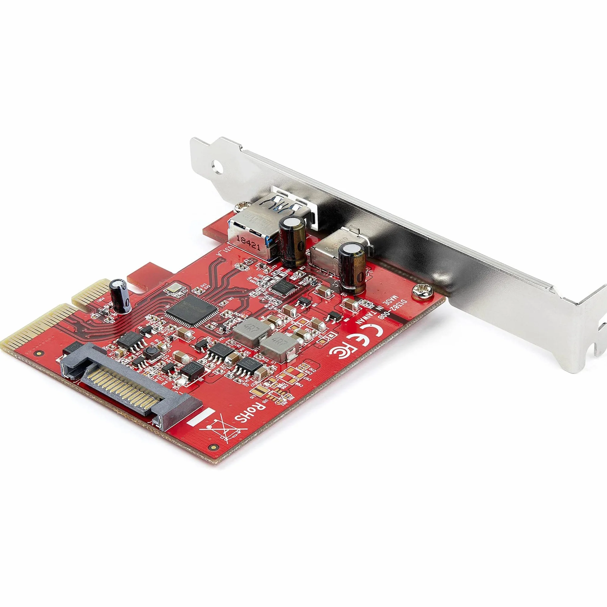 StarTech.com 2-portowa karta USB 10 Gb/s USB-A i USB-C PCIe - USB 3.1 Gen 2 PCI Express typu C/A adapter karty kontrolera hosta - USB 3.2 Gen 2x1 PCIe rozszerzenie karta rozszerzeń - Windows, macOS,
