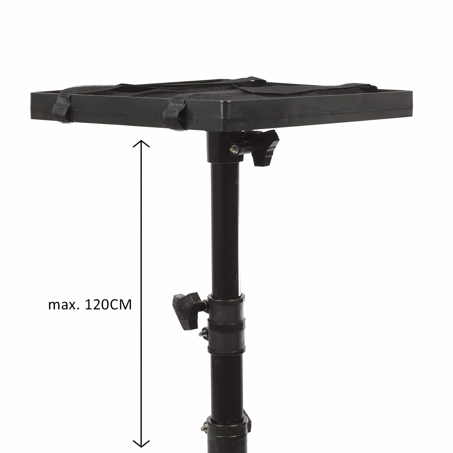 Maclean MC-920 Uniwersalny Stojak na Projektor, Regulowany Statyw do Projektora 120 cm, Stabilna i Wytrzymała Konstrukcja (Stal) na Trójnogu, Profesjonalny Statyw na Projektor 32 x 29,5 cm Tacka