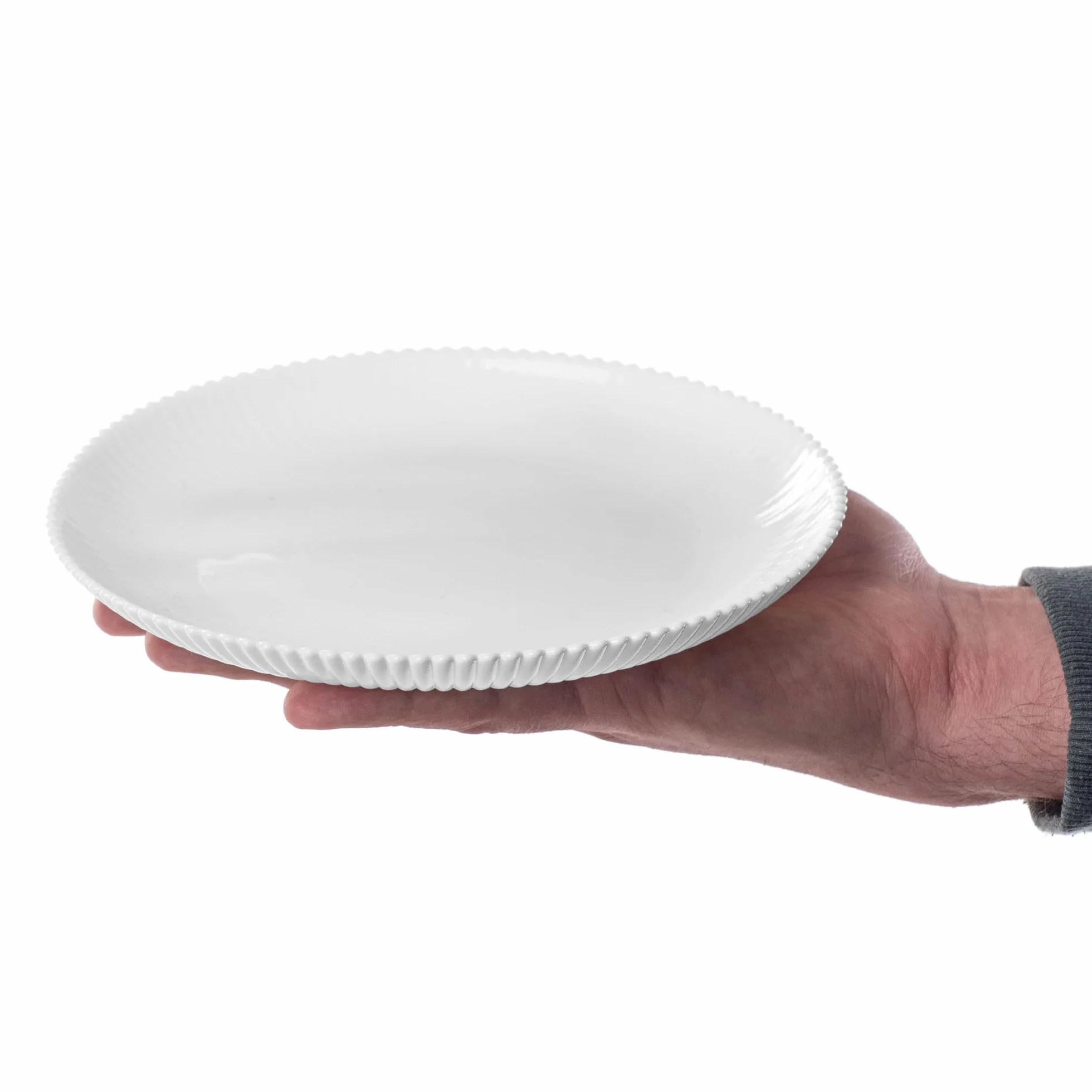 KADAX 6-częściowy zestaw talerzy deserowych, 19 cm, białe talerze śniadaniowe ze szkła opalowego, talerze do ciasta, małe talerze do ciast, deserów i śniadania, nadają się do mycia w zmywarce (białe)