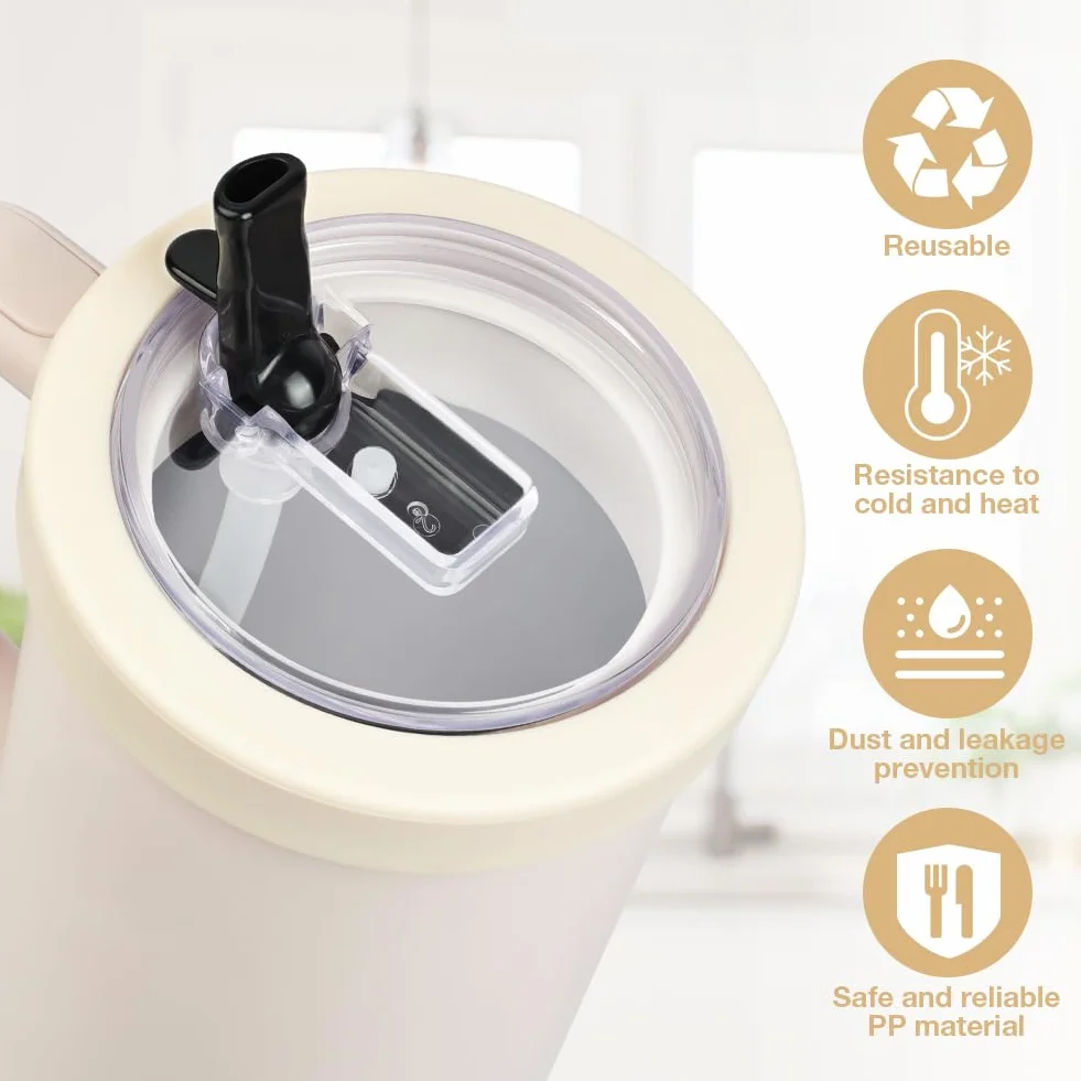 HOTUT Pokrywka na Kubek 1200 ml (40 oz) - Uniwersalna Szczelna z Systemem Słomki