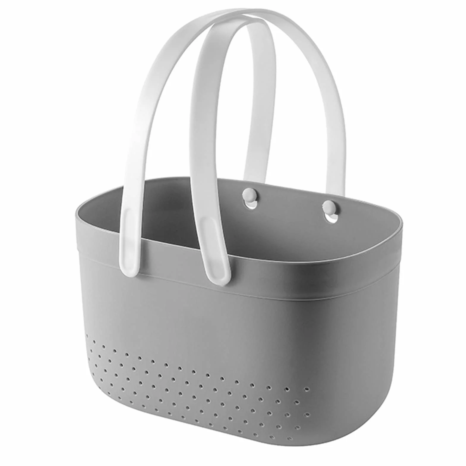 Przenośny łazienkowy Kosz Prysznicowy - Plastikowy Pojemnik do Przechowywania Umywalki z Otworami Odpływowymi - Ręczny Organizer Prysznicowy na Niezbędne Akcesoria do Kąpieli