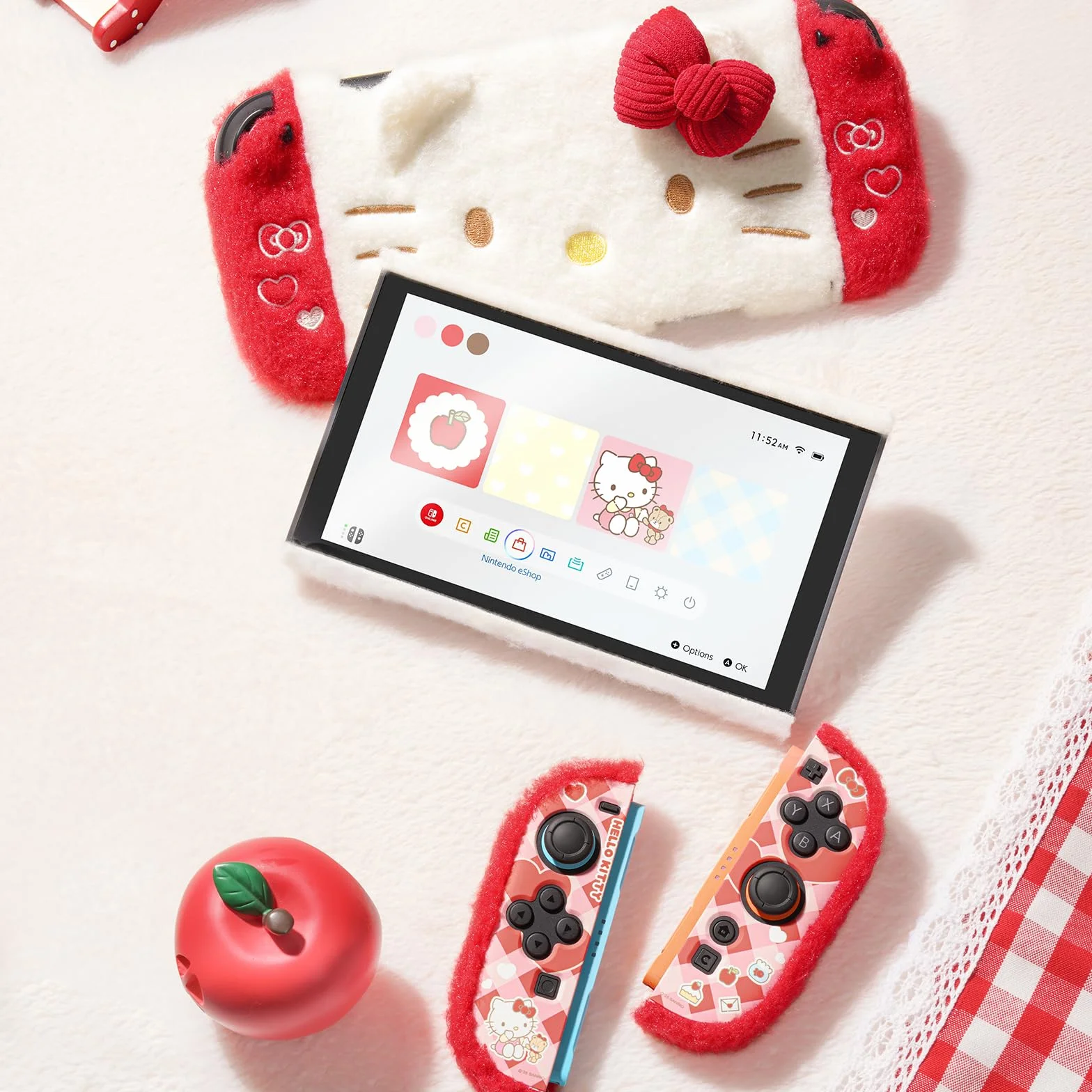 Kuitmor pluszowa osłona ochronna dla Switch 2, Kawaii-osłona, twardy PC, smukła obudowa, kompatybilna z konsolą do gier Switch 2025 i kontrolerem joysticka – HLK
