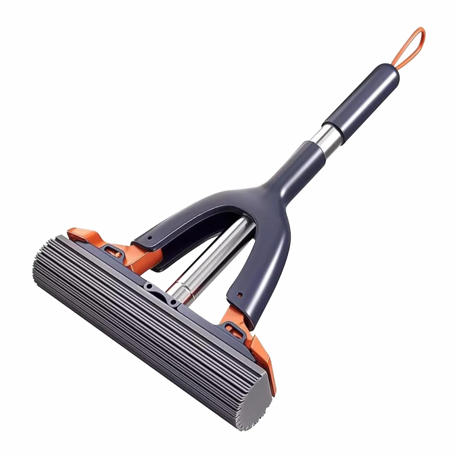 Portable Self-Squeeze Sponge Mop, Highly Absorbent Short Handle Floor Cleaner, Perfect For Tile Glass Bathroom Hotels Desktops And Travel Cleaning, 14.96 X 7.87 X 1.77 In