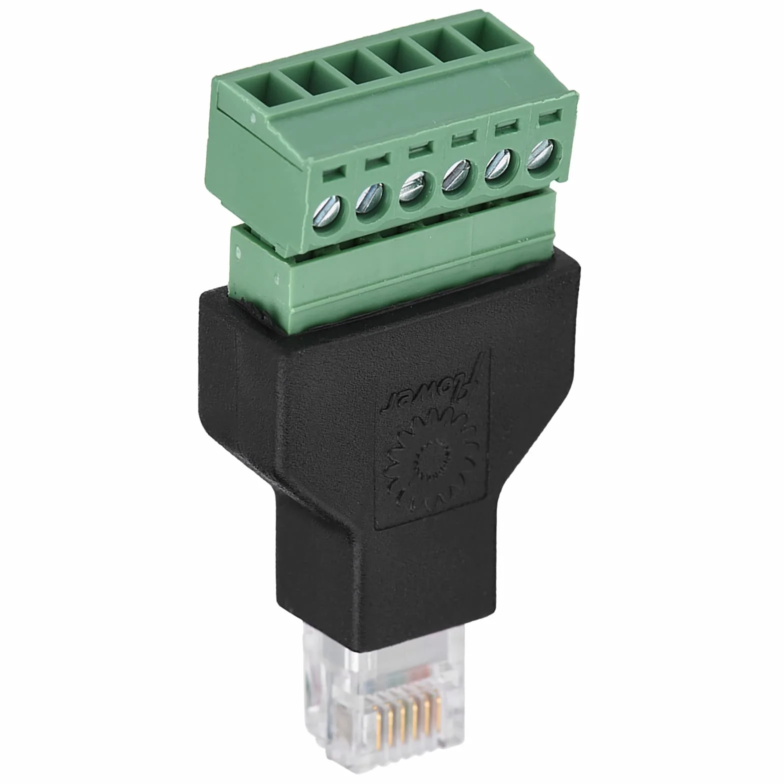 Adapter Końcówki śrubowej RJ12, 2 szt. Plastikowe Złącze Ethernet RJ12 6P6C Złącze Męskie na 6-pinowe Zaciski śrubowe