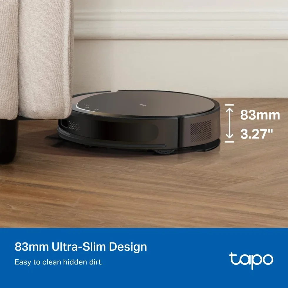 TP-Link Tapo RV20 Max Plus – Robot odkurzająco-mopujący 5300Pa z automatycznym opróżnianiem, nawigacją LiDAR, mapowaniem pięter, sterowaniem aplikacją i głosem – idealny do sierści i twardych podłóg