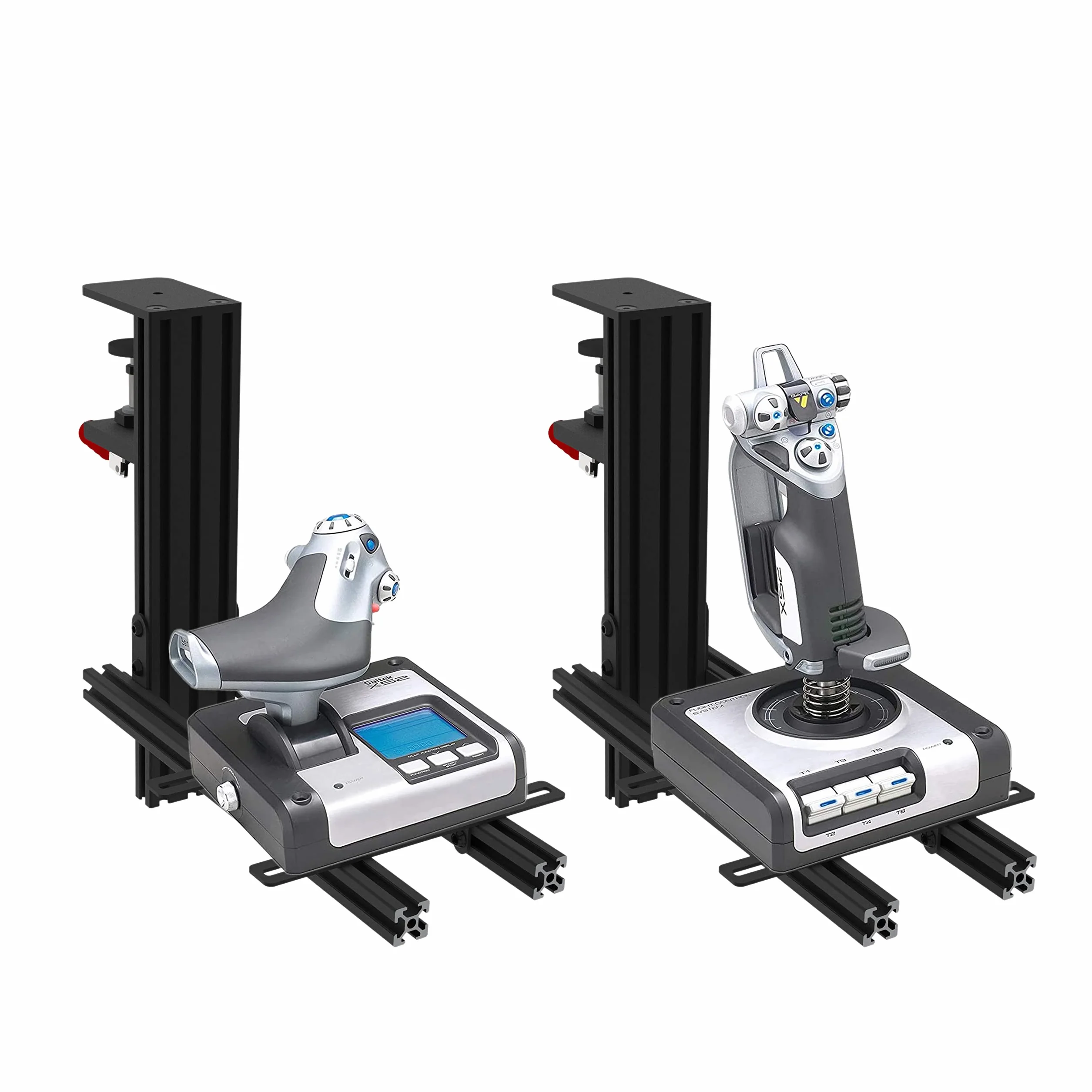 HIKIG 2-częściowy uchwyt biurkowy kompatybilny z Thrustmaster HOTAS Warthog Joystick, przepustnicą i HOTAS, obsługuje również inne urządzenie do gier lotniczych - czarny