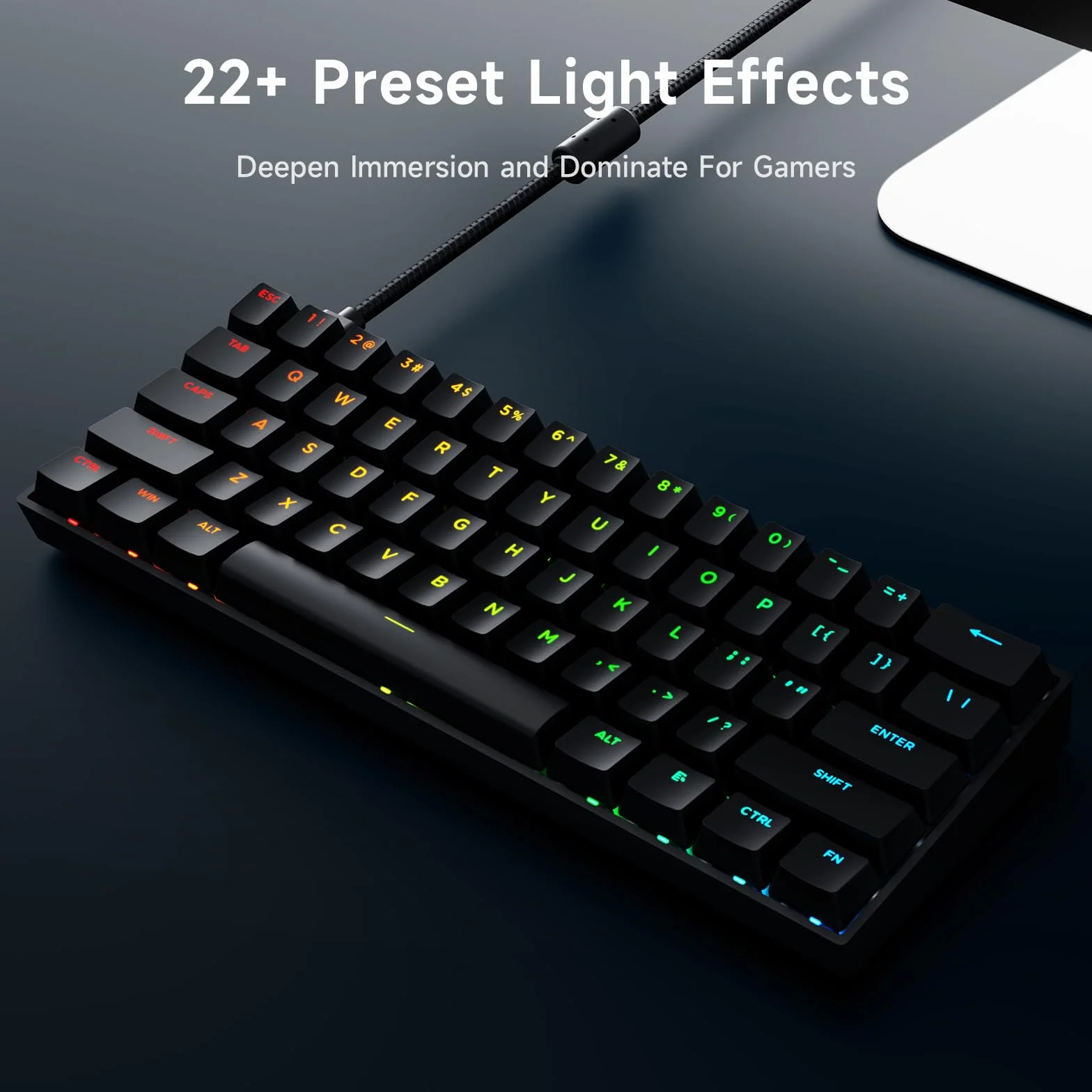 MCHOSE Ace60 Pro HE klawiatura gamingowa 60% 8000 Hz Rapid Trigger RGB przełącznik magnetyczny 0,01 mm