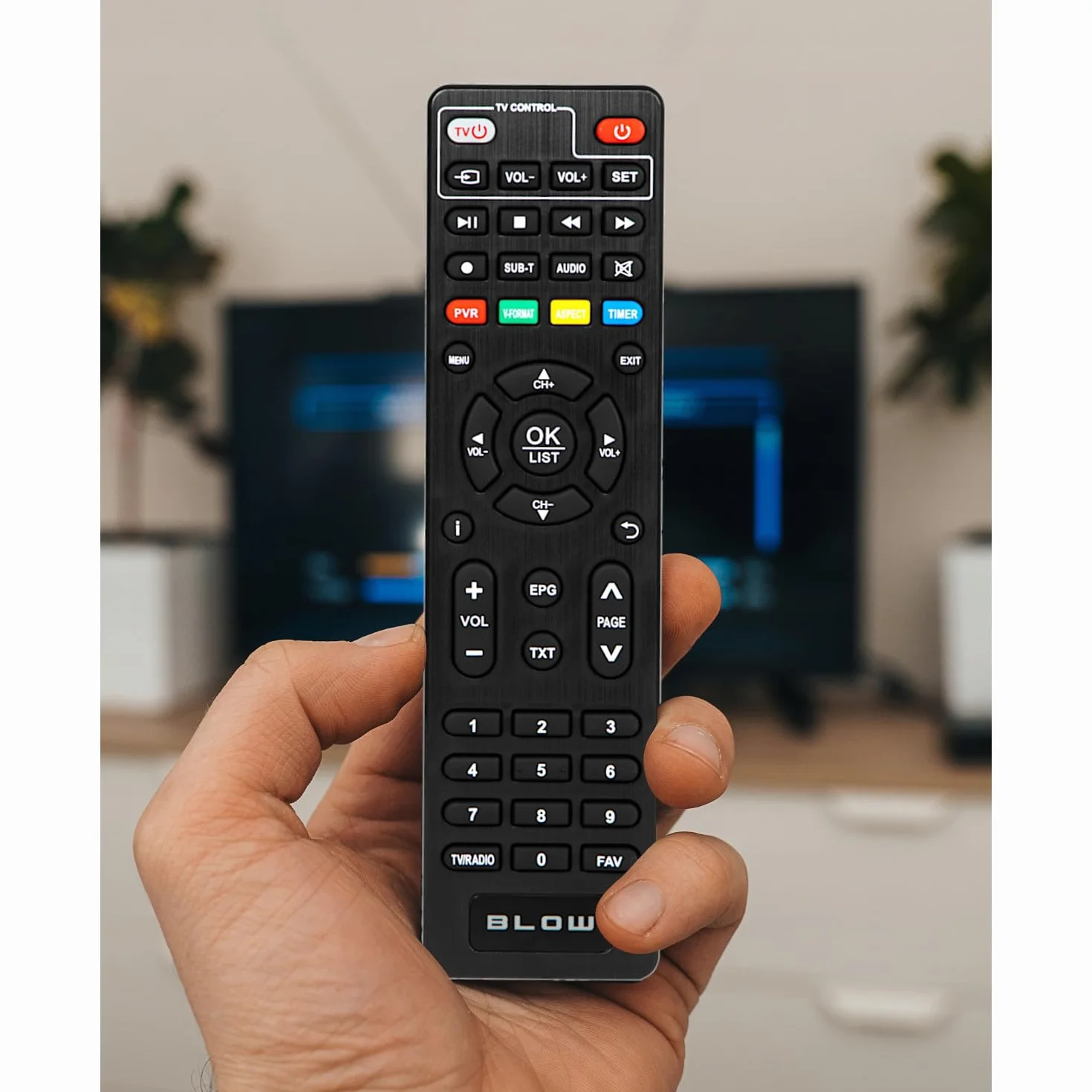 BLOW DEKODER TV DVB-T2 TUNER HEVC H.265 MINI STICK FULL HD PILOT HDMI USB ZESTAW