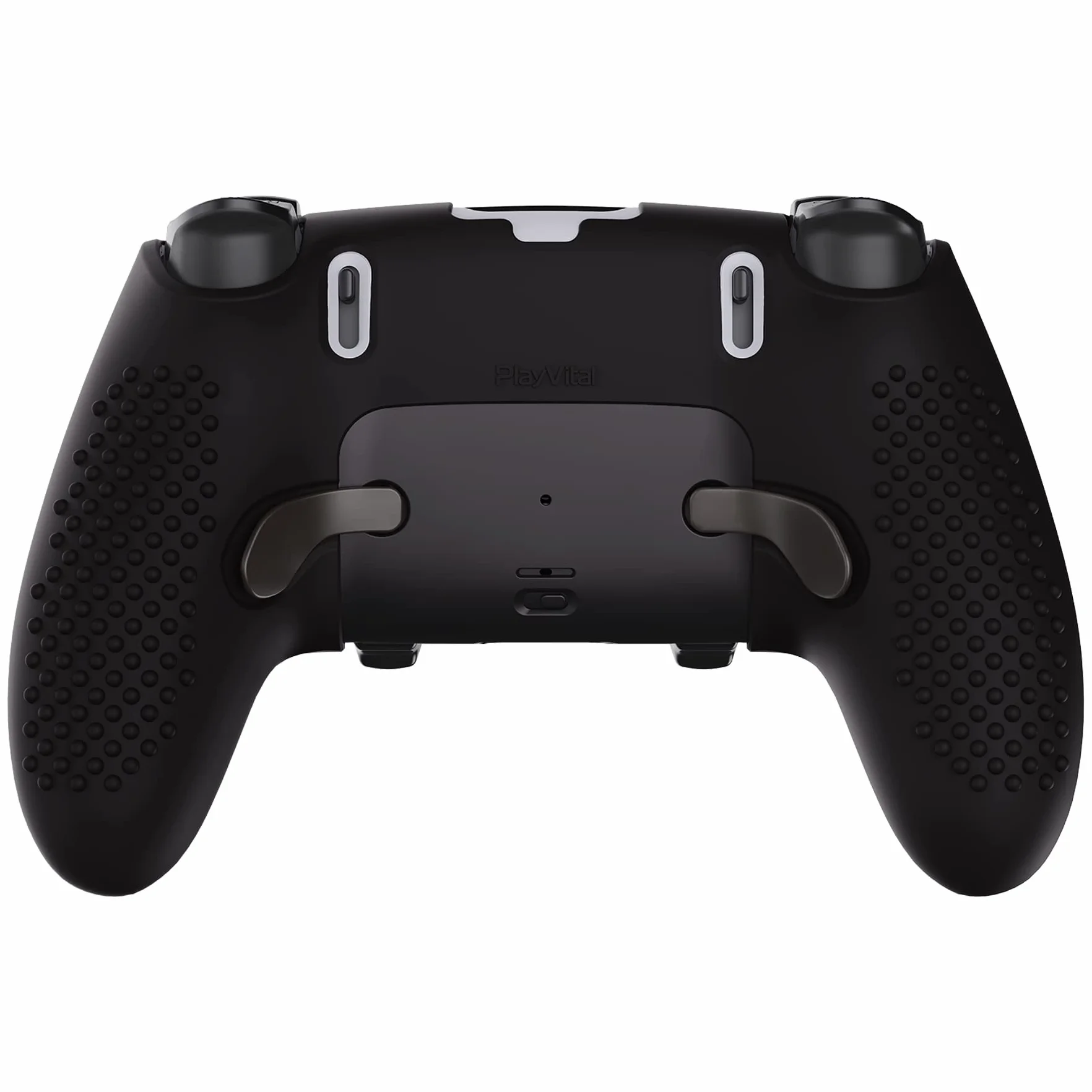 PlayVital 3D Studded Edition antypoślizgowe silikonowe etui do kontrolera PS5 Edge, miękka gumowa osłona do kontrolera bezprzewodowego PS5 Edge z 6 nakładkami na kciuk, czarne