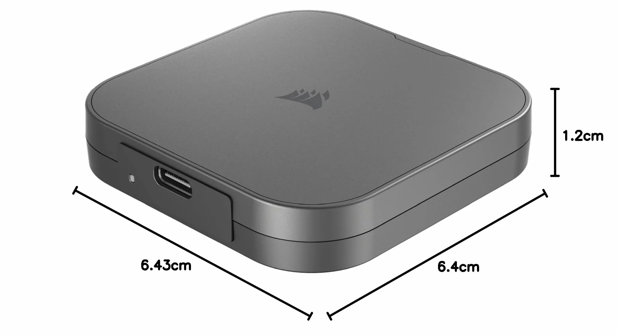CORSAIR EX400U 1TB Przenośny SSD USB4 — USB Typ-C, USB4/USB 3.2 Gen2x2, do 40 Gb/s, Plug and Play, MagSafe, kabel USB-C (USB4) — Windows PC, Mac iOS — Szary