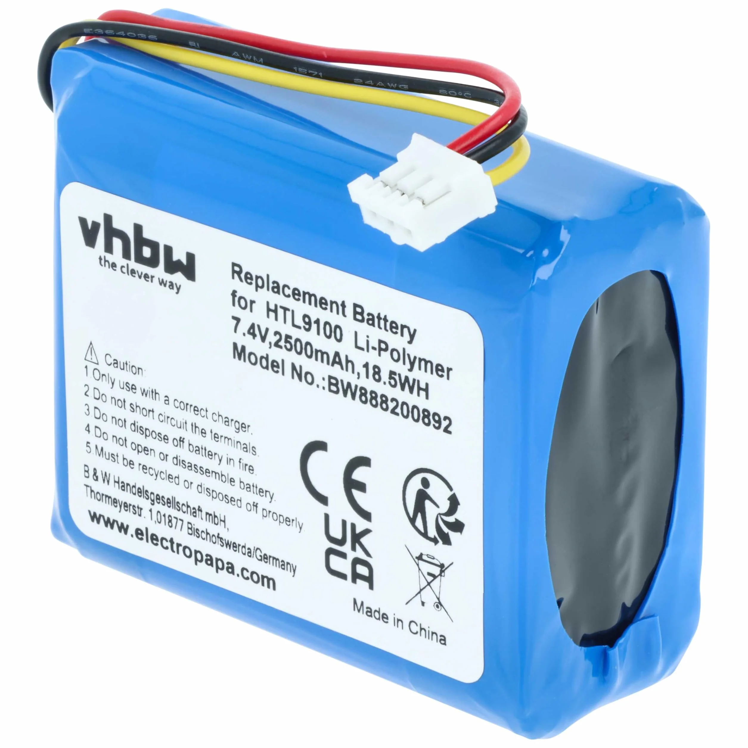vhbw Bateria zamienna do Philips 104050-2S, 2ICP11/41/54 do głośników głośników głośników (2500 mAh, 7,4 V, litowo-polimerowy)